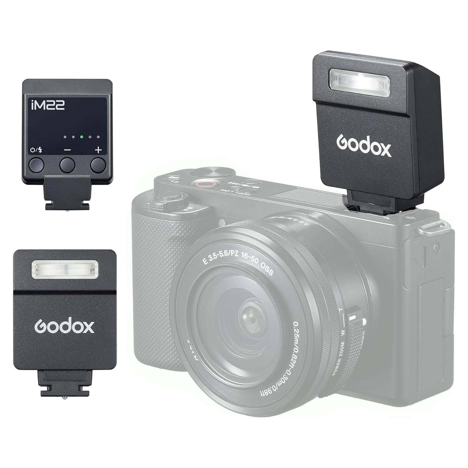 Flash Godox iM22 Speedlite Mini 440 Destellos Batería Litio