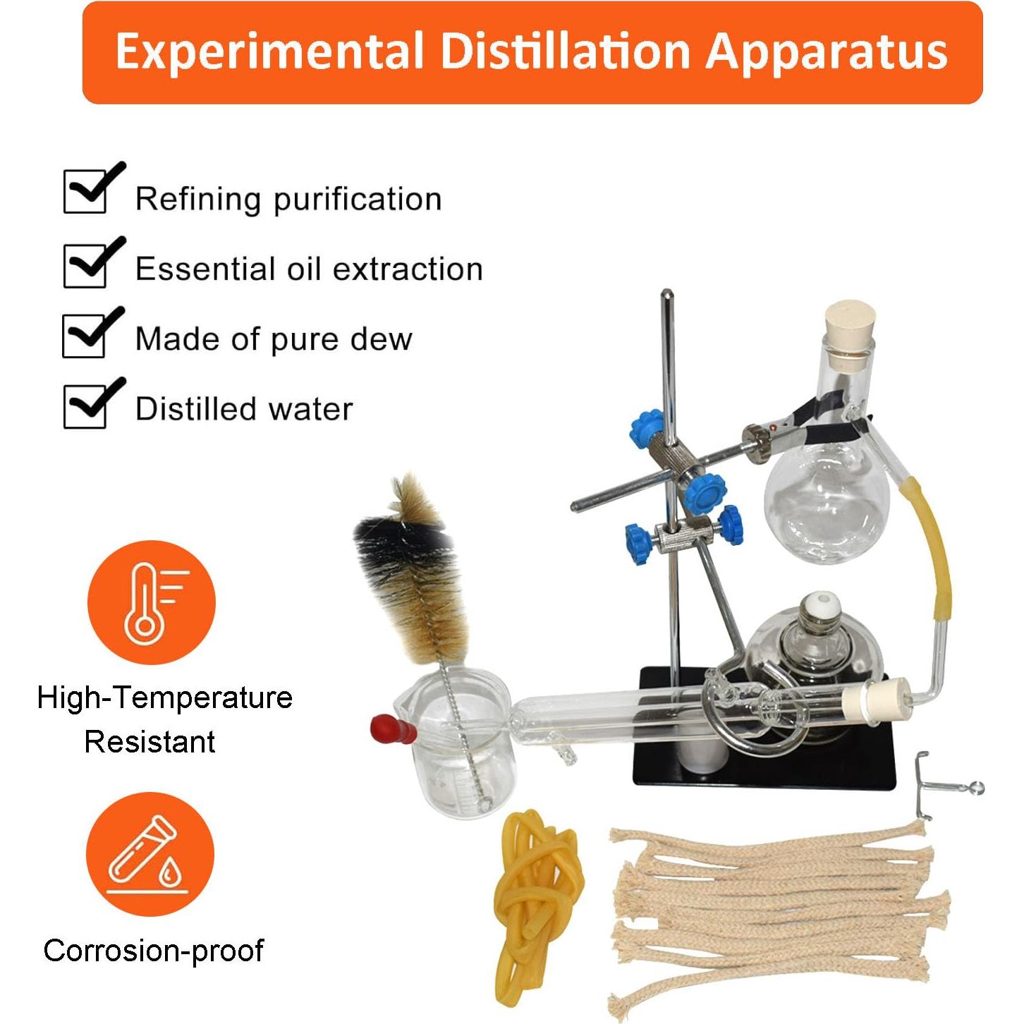 Destilador Casero 10 Piezas 100 ML Cristal de Laboratorio
