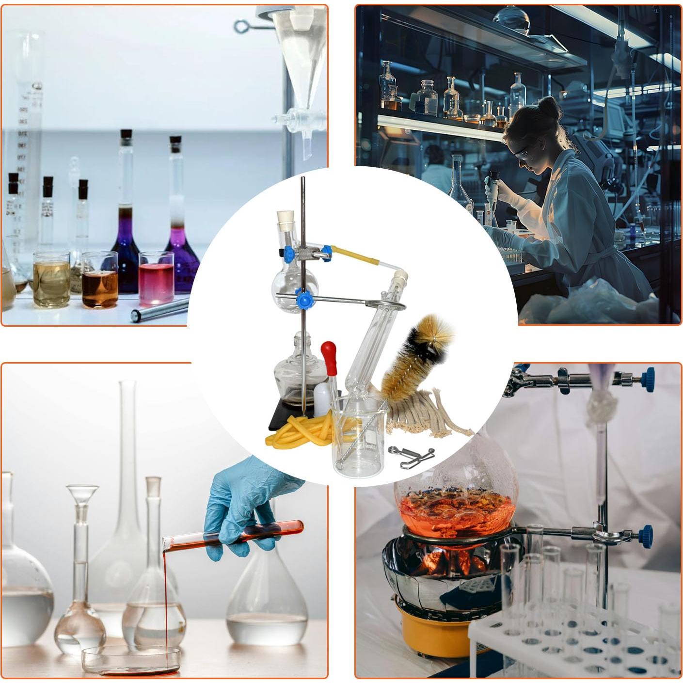 Destilador Casero 10 Piezas 100 ML Cristal de Laboratorio