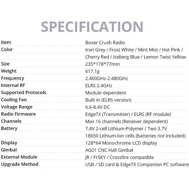 Controlador Remoto RadioMaster Boxer Crush 16CH 2.4G Azul