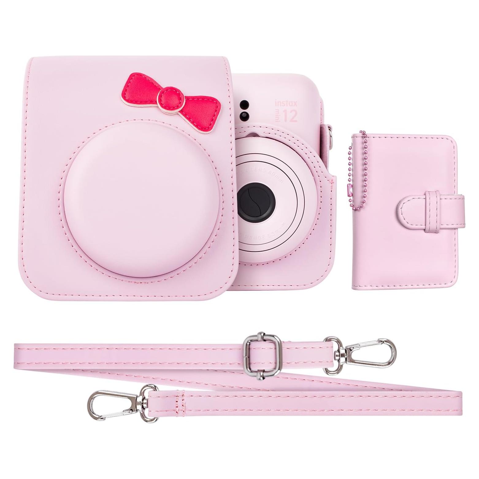 Funda Rosa para Cámara Instax Mini 12 + Álbum de Fotos HIYQIN