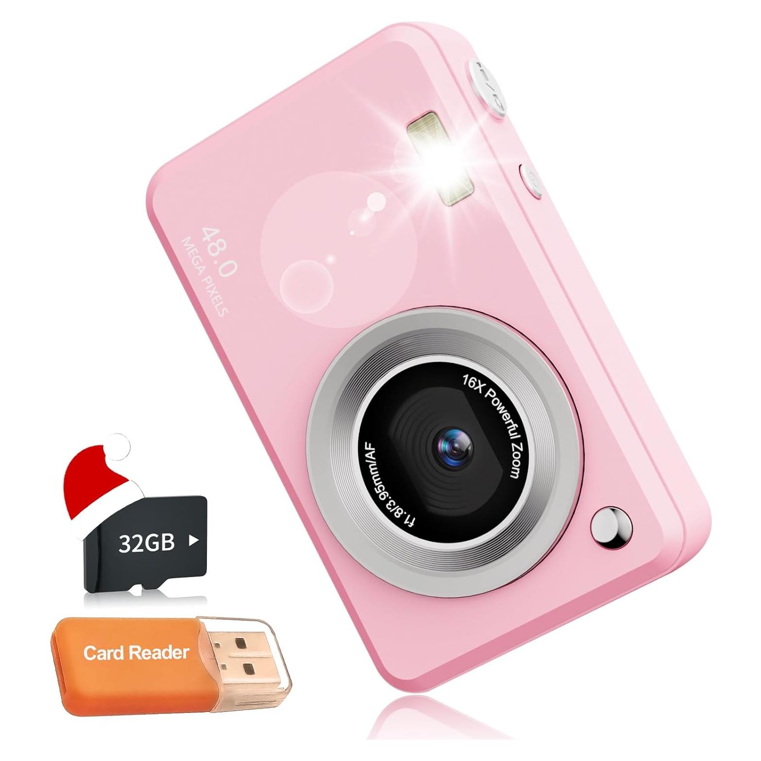 Cámara Digital Compacta Yehtreh K500 Rosa 48MP FHD 16X Zoom