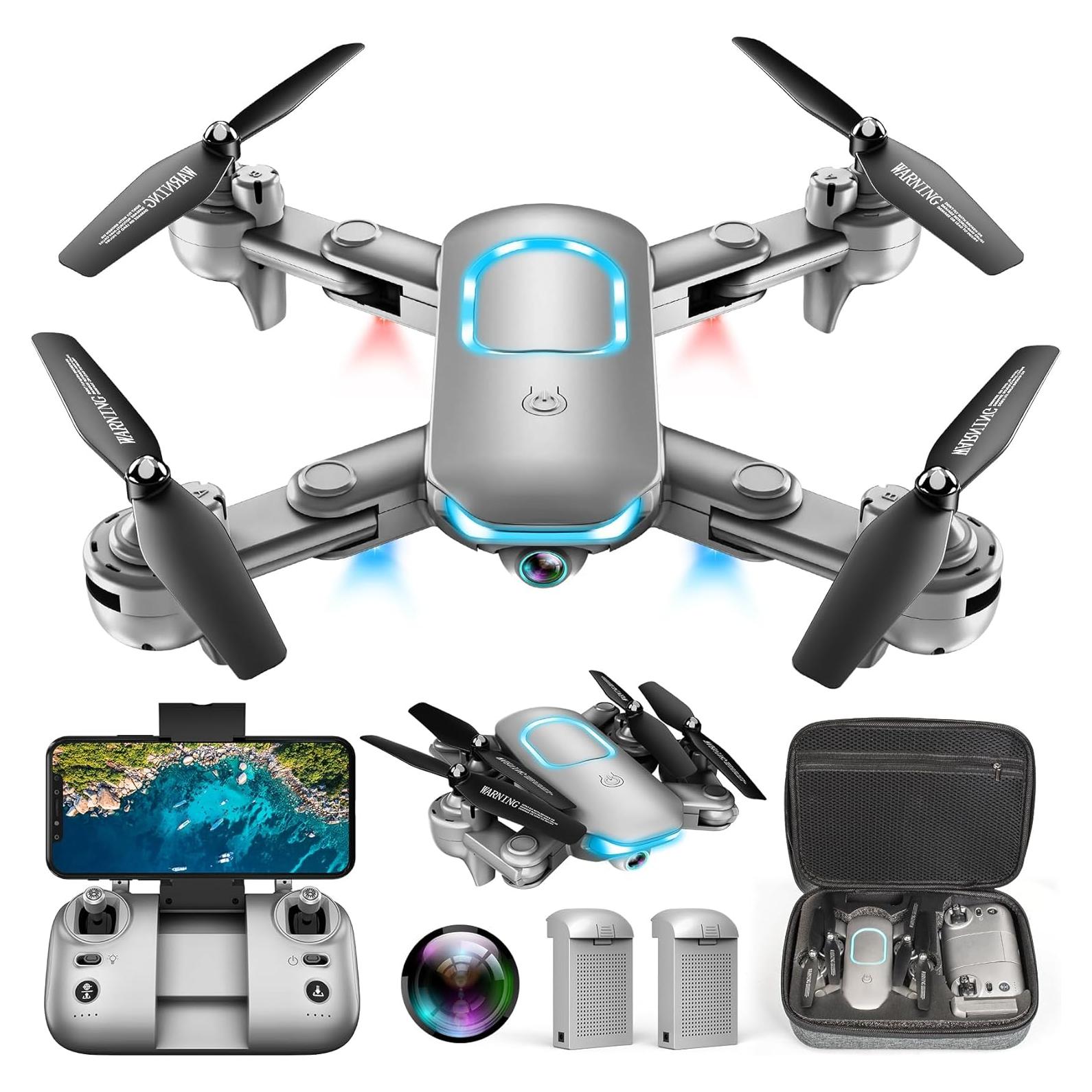 Drone REDRIE JY02 Plegable con Cámara 1080P y 2 Baterías