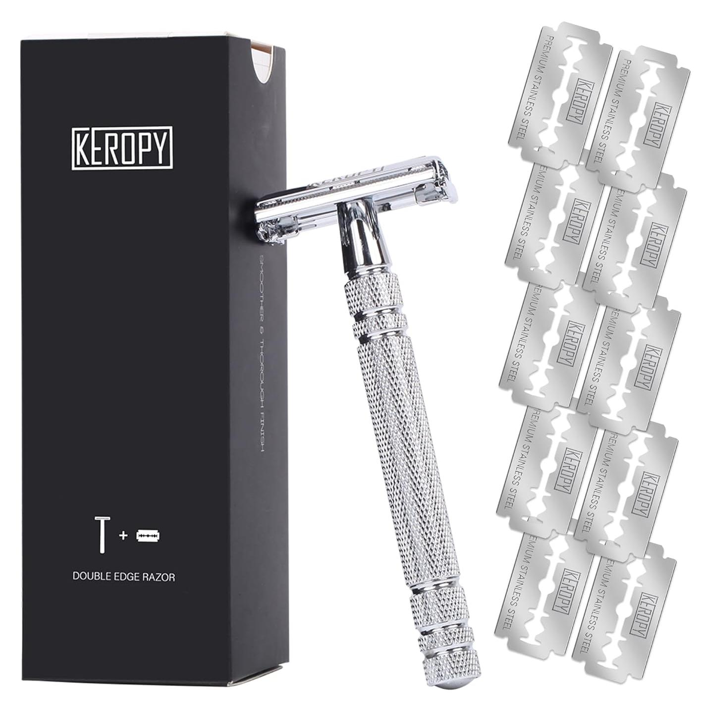 Razor de Seguridad Mariposa Keropy Acero Inoxidable 10 Cuchillas