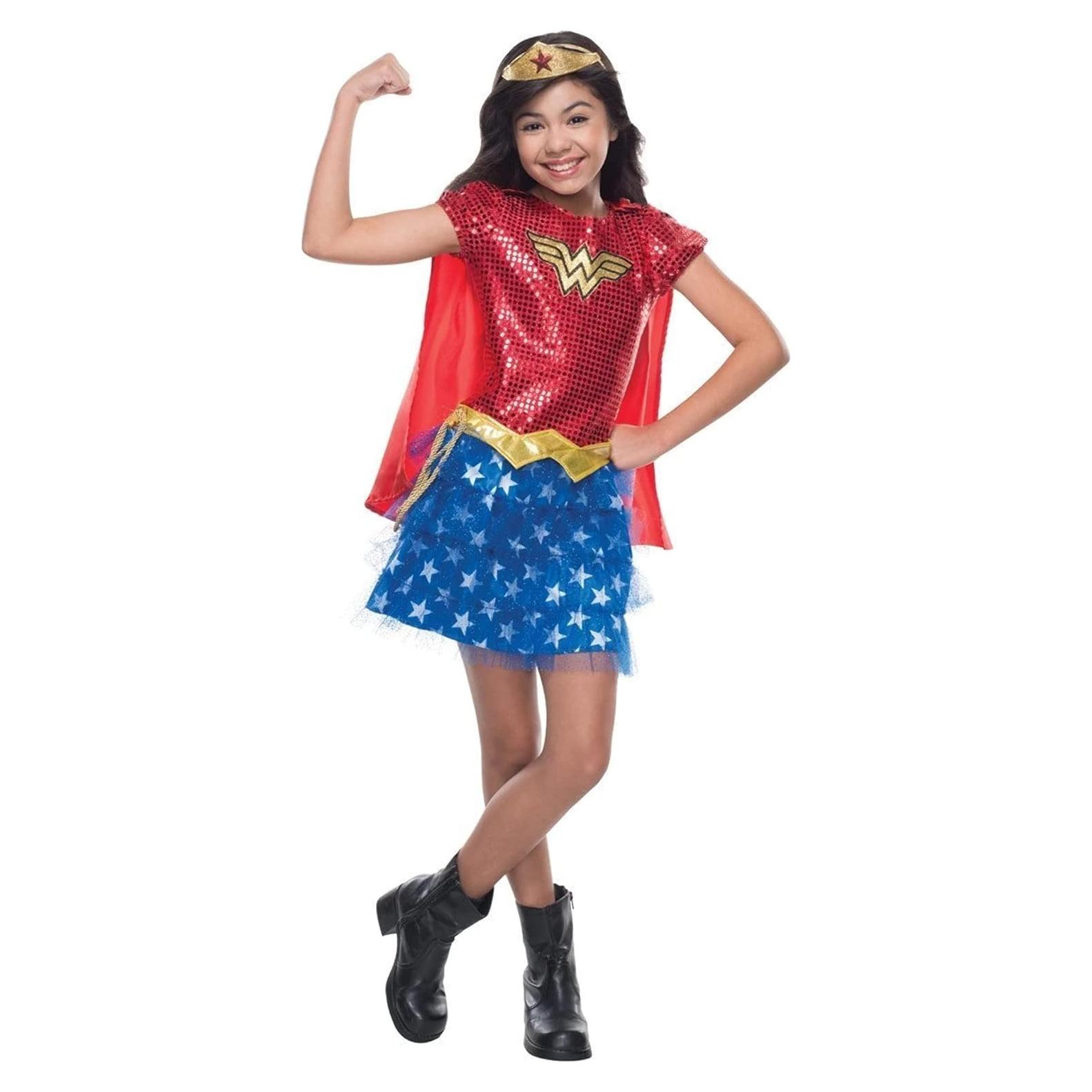 Disfraz de Wonder Woman Rubies para niña Mediano con capa y tiara