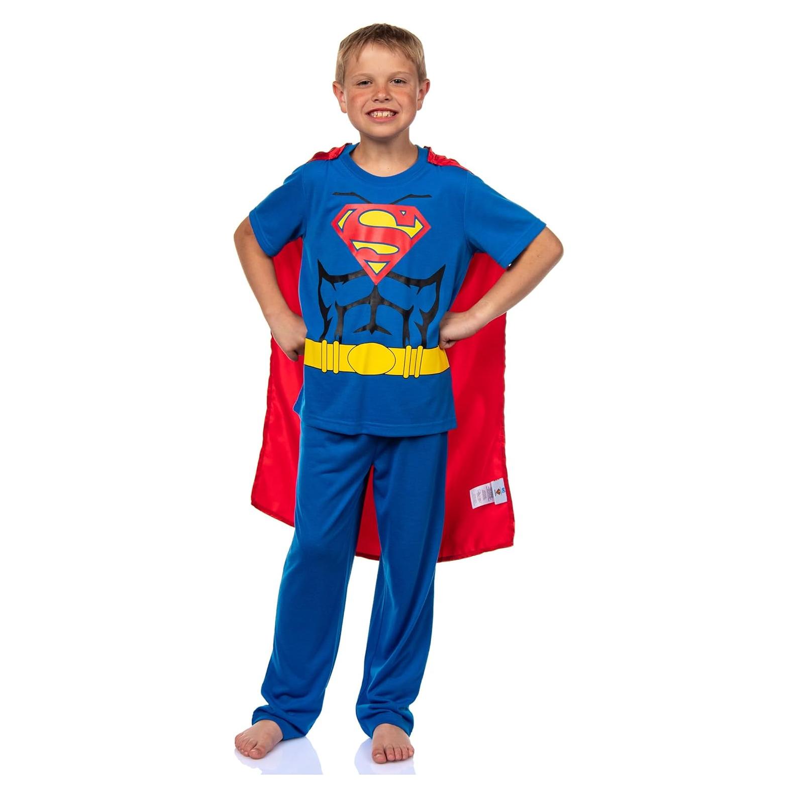 Pijamas Superman Intimo para Niños con Capa Desmontable
