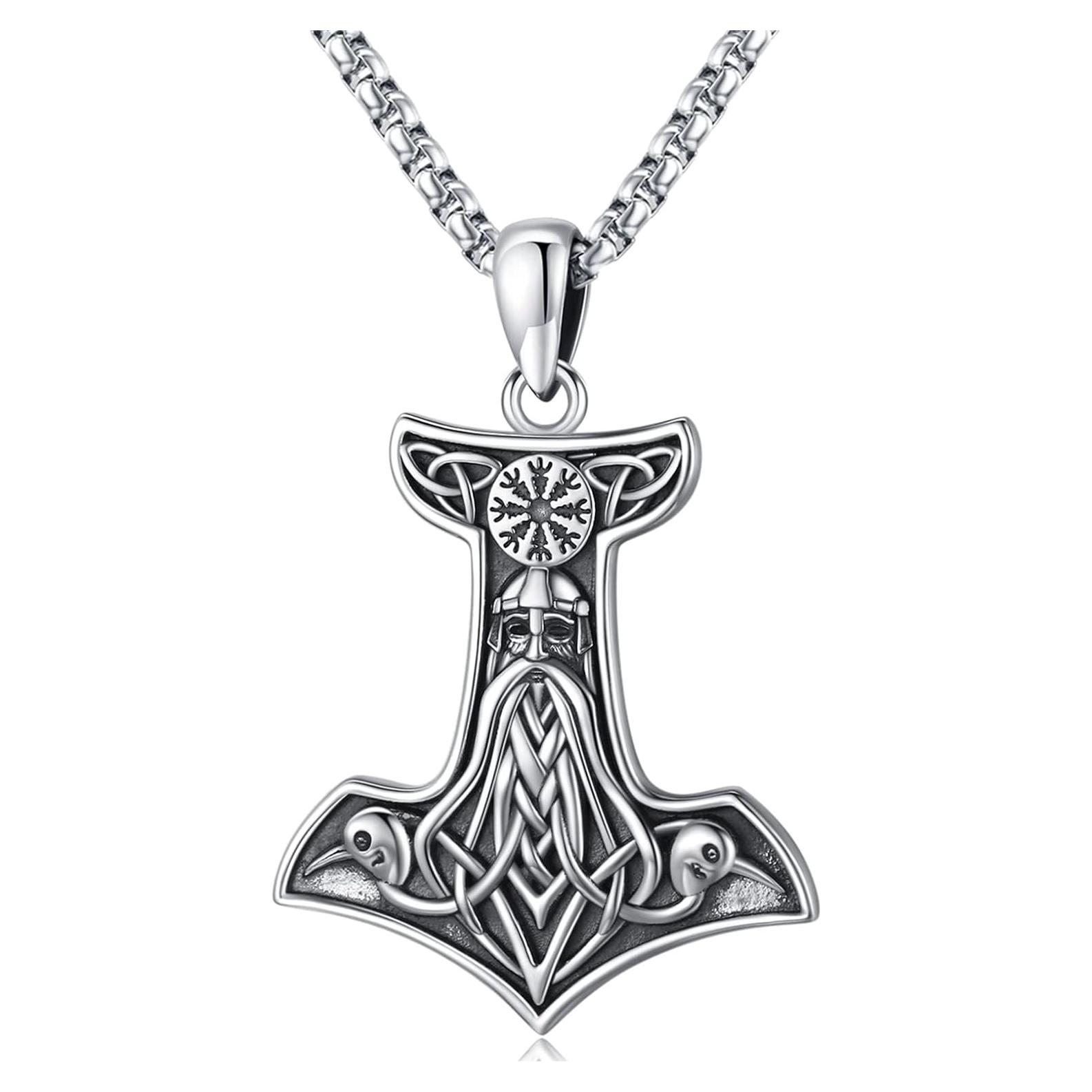 Collar Vikingos Mjolnir Thor Plata Esterlina 925 61 cm