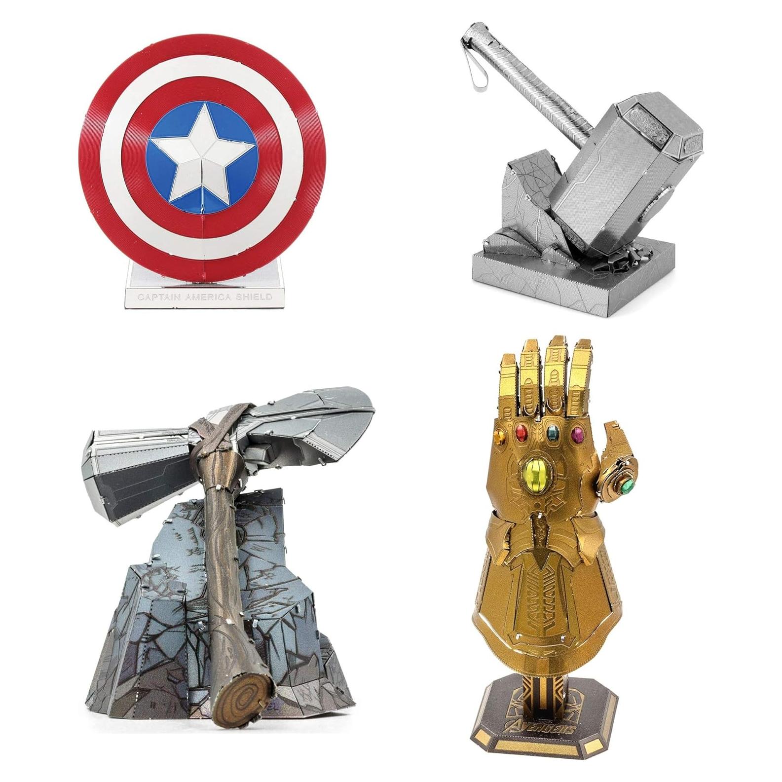 Set de 4 Modelos 3D Metal Marvel Avengers - Metal Earth