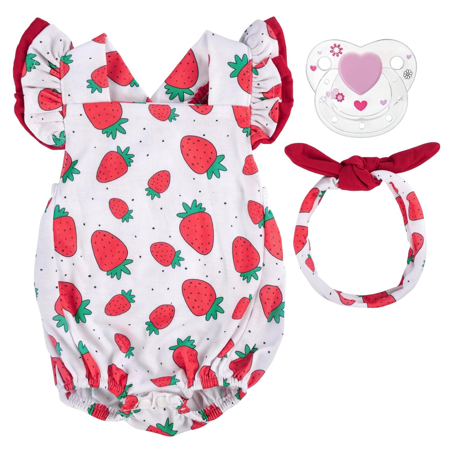 Conjunto Ropa Muñeca Reborn BABESIDE 17-22 Pulgadas Fresas