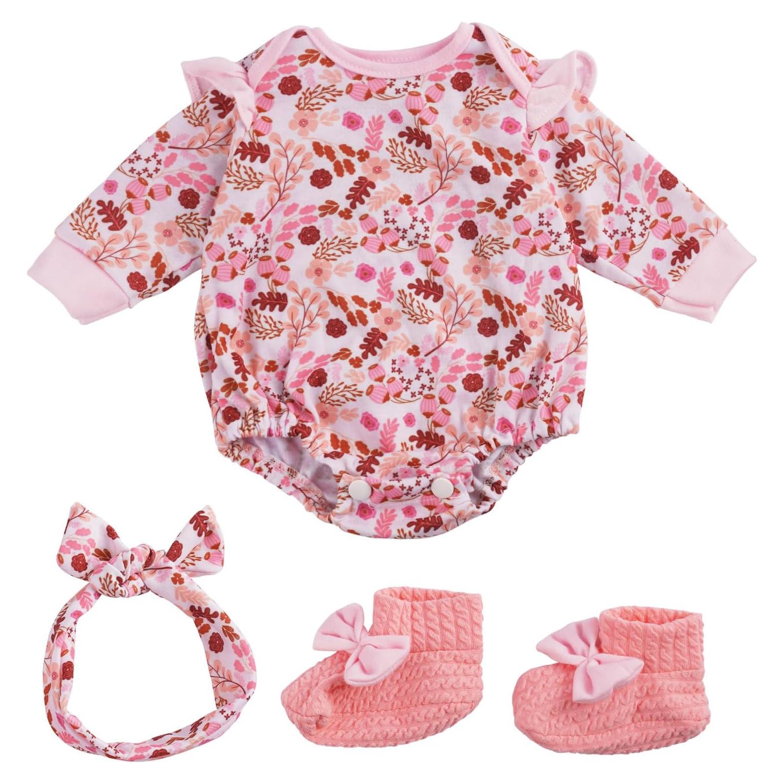 Set de Ropa para Muñeca Reborn BABESIDE 3 Piezas Floral 43-56 cm