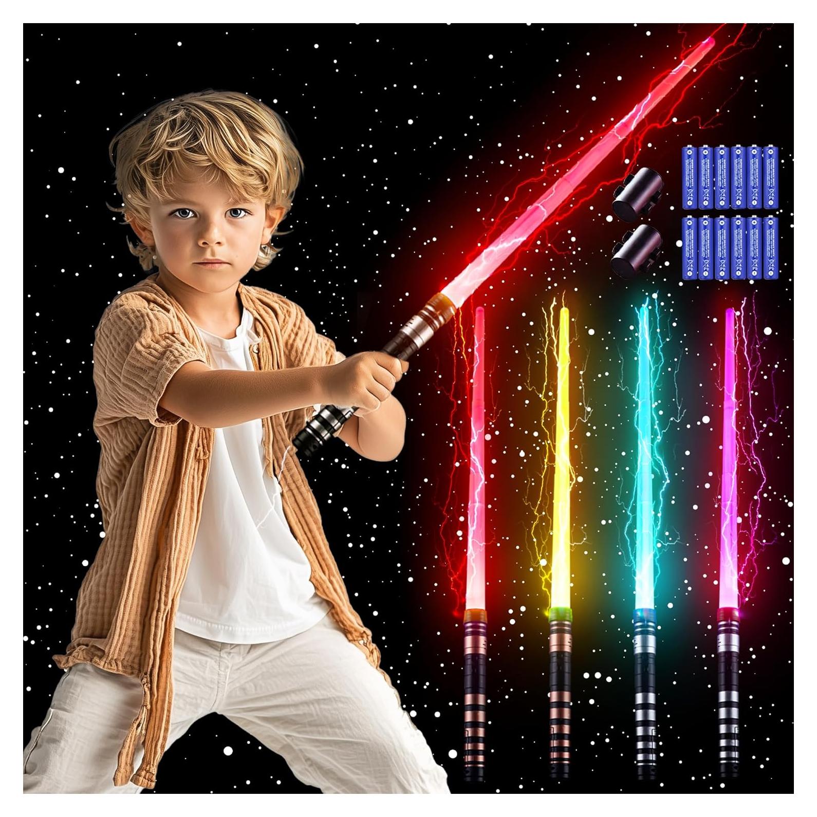 Sables Luminiscentes Retráctiles SanCo - 4 Paquetes, 7 Colores