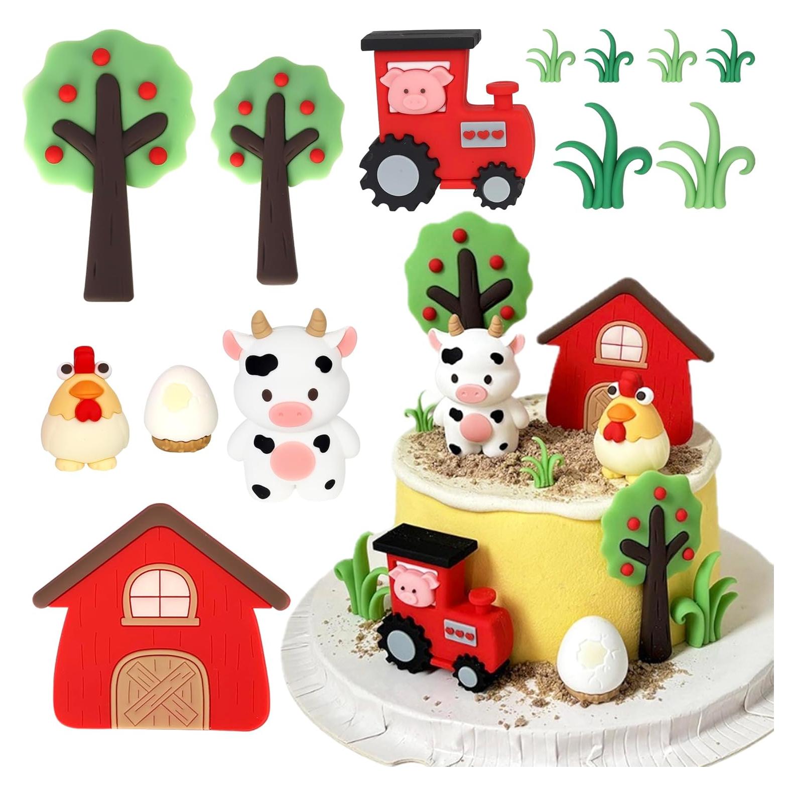 Juego de Toppers de Pastel de Granja Rsstarxi - Decoración Infantil