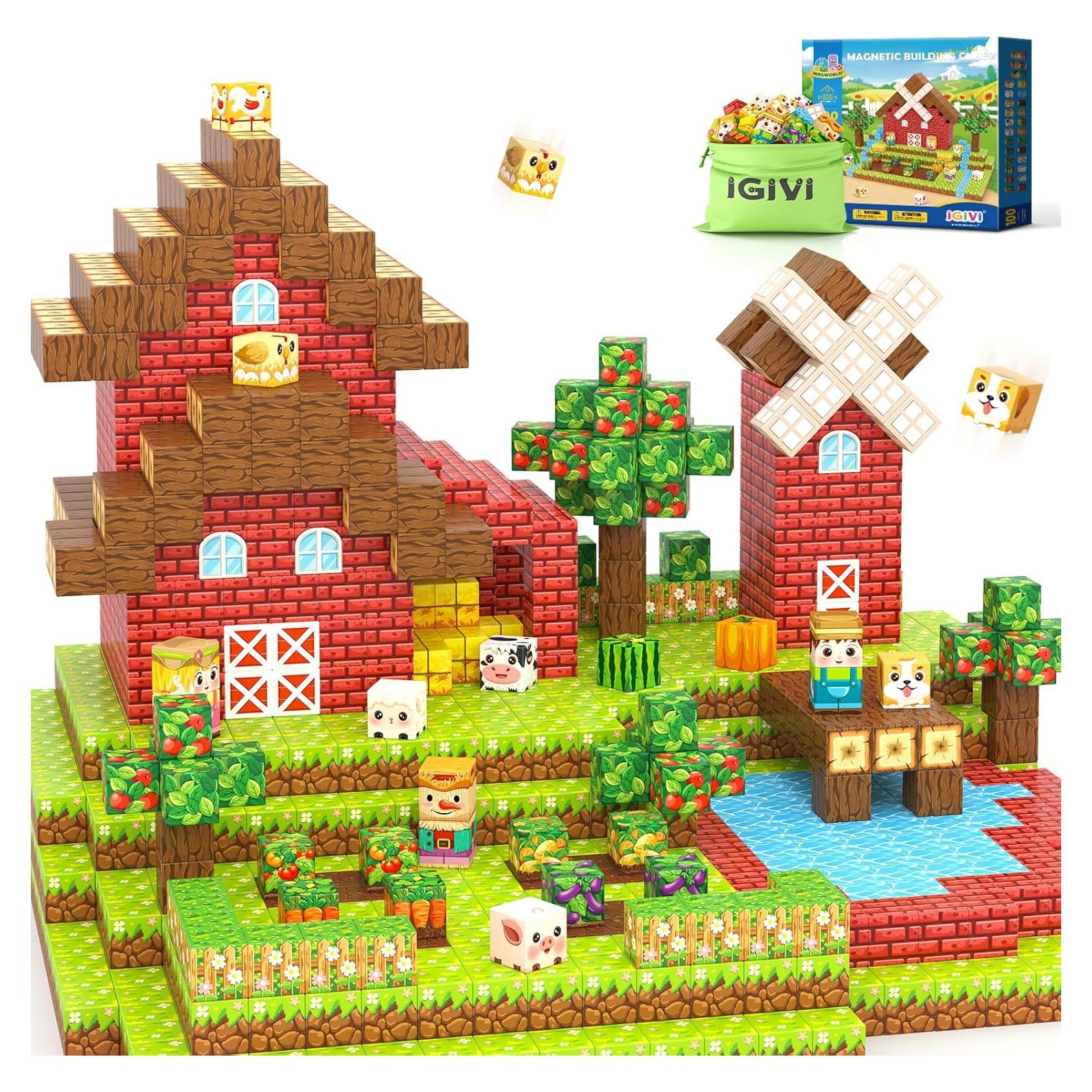 Bloques Magnéticos IGIVI 100PCS Granja Coloridos 2.54cm