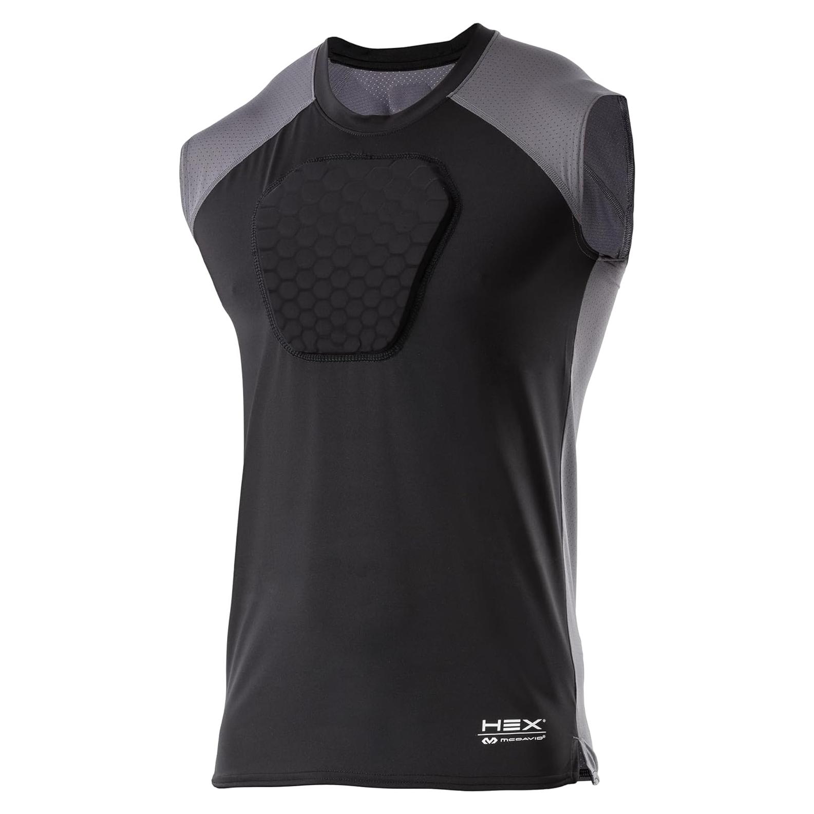 Camiseta de Compresión con Protector de Pecho McDavid Negro X-Pequeño