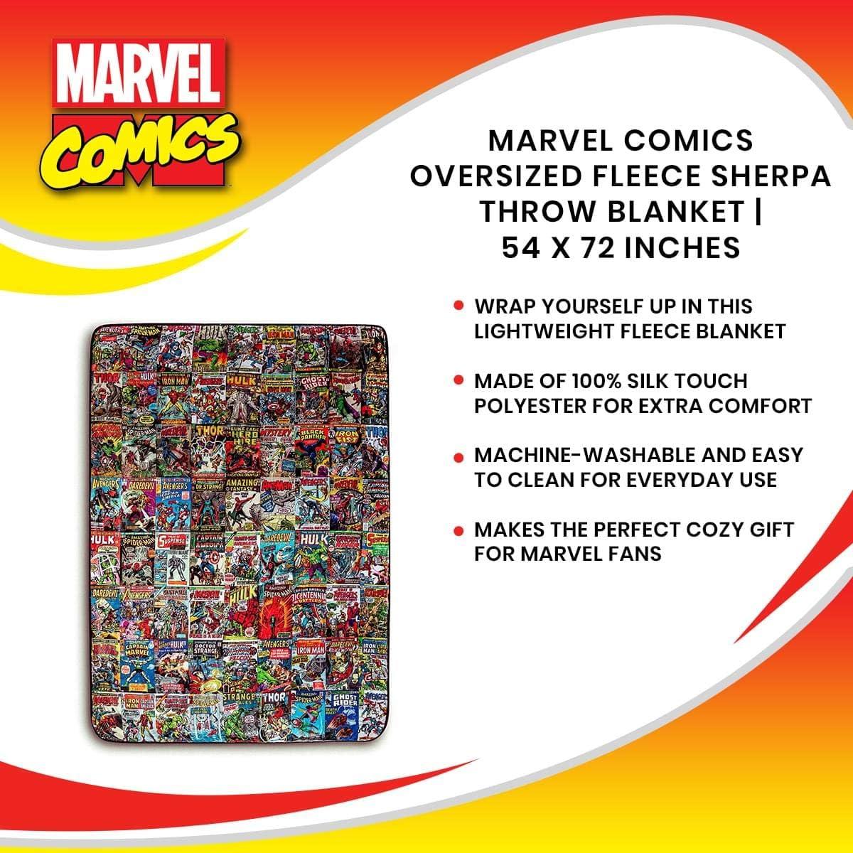 Manta de Forro Sherpa Marvel Comics 137x183 cm - Superhéroes