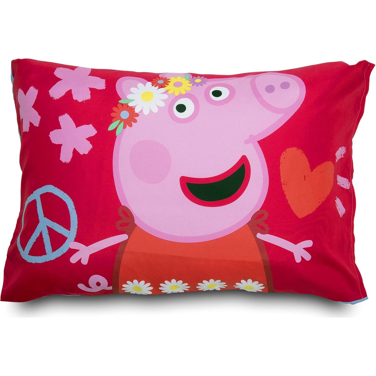 Juego de Ropa de Cama Peppa Pig 4 Piezas Rosa Microfibra