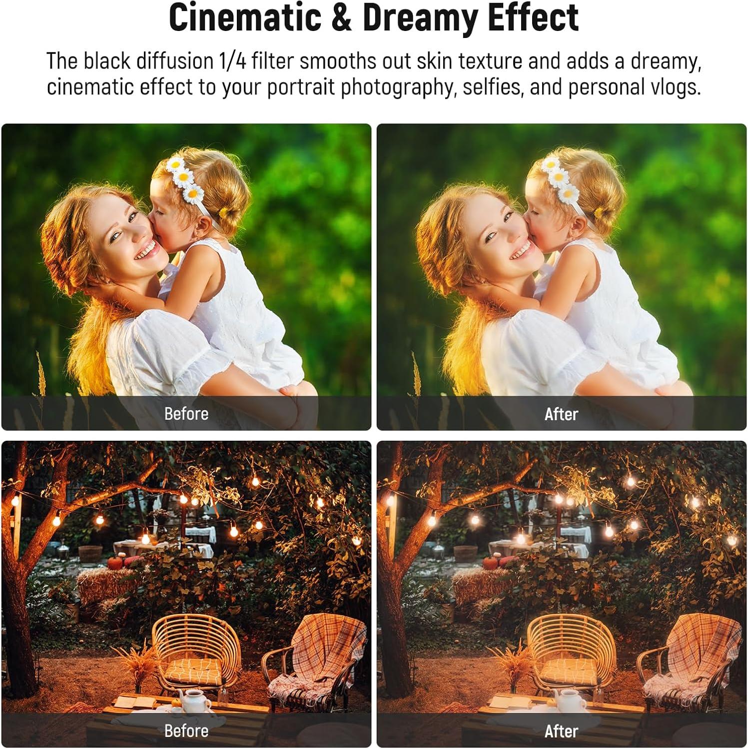 Filtro ND Variable 58mm NEEWER + Filtro Difusión Negra 1/4