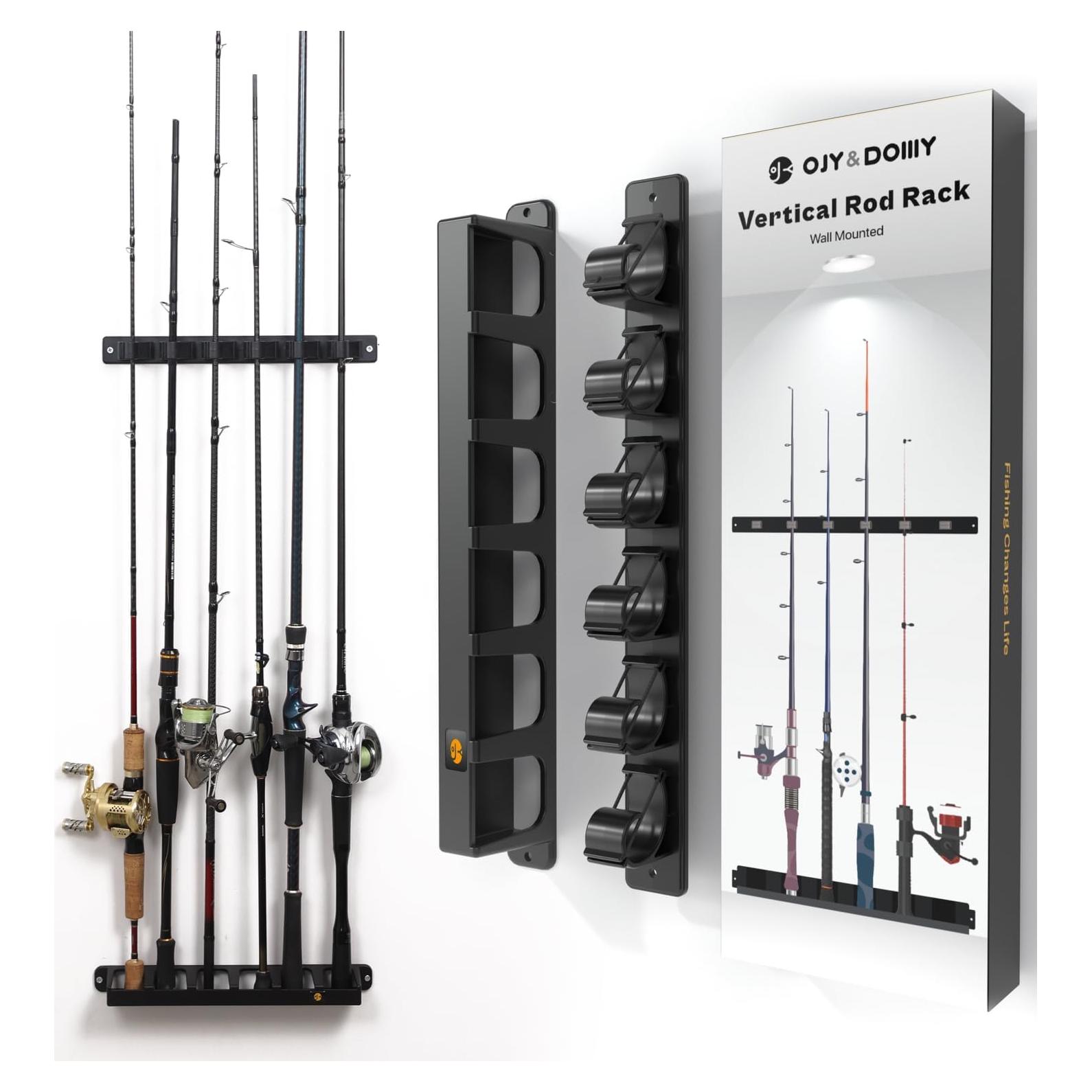 Soporte de cañas de pescar OJYDOIIIY para 6 cañas de garaje