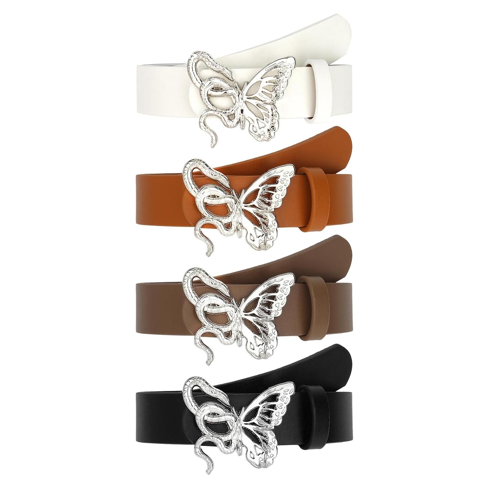 Cinturones de Cuero YARIEW 4 Pack para Mujeres - S 99 cm