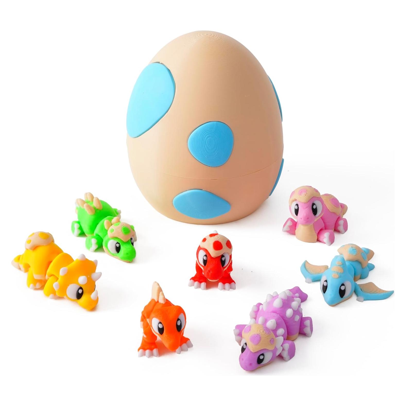 Juego de 7 Huevos de Dinosaurio 3D FYEFKJSA - Juguetes Antiestrés