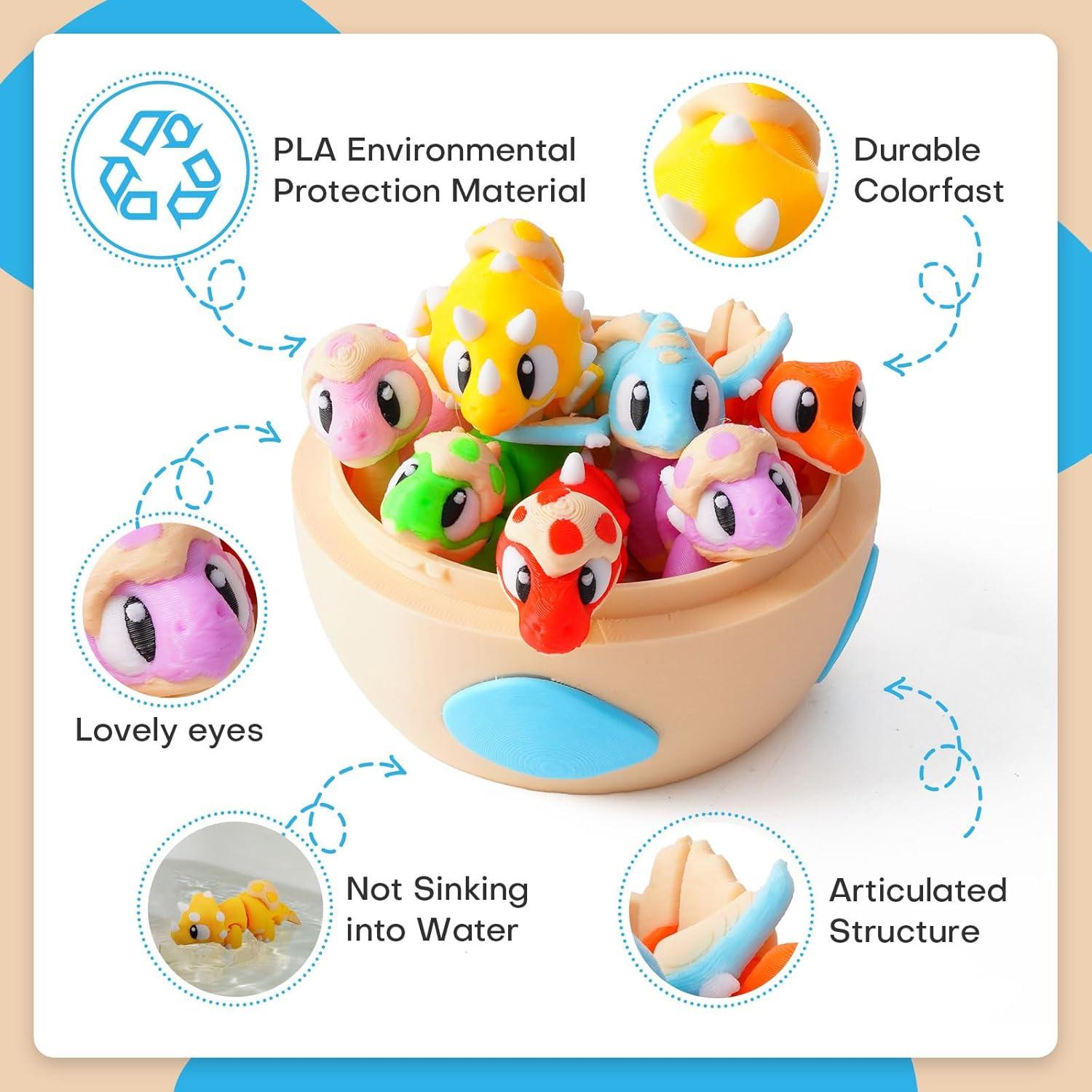 Juego de 7 Huevos de Dinosaurio 3D FYEFKJSA - Juguetes Antiestrés