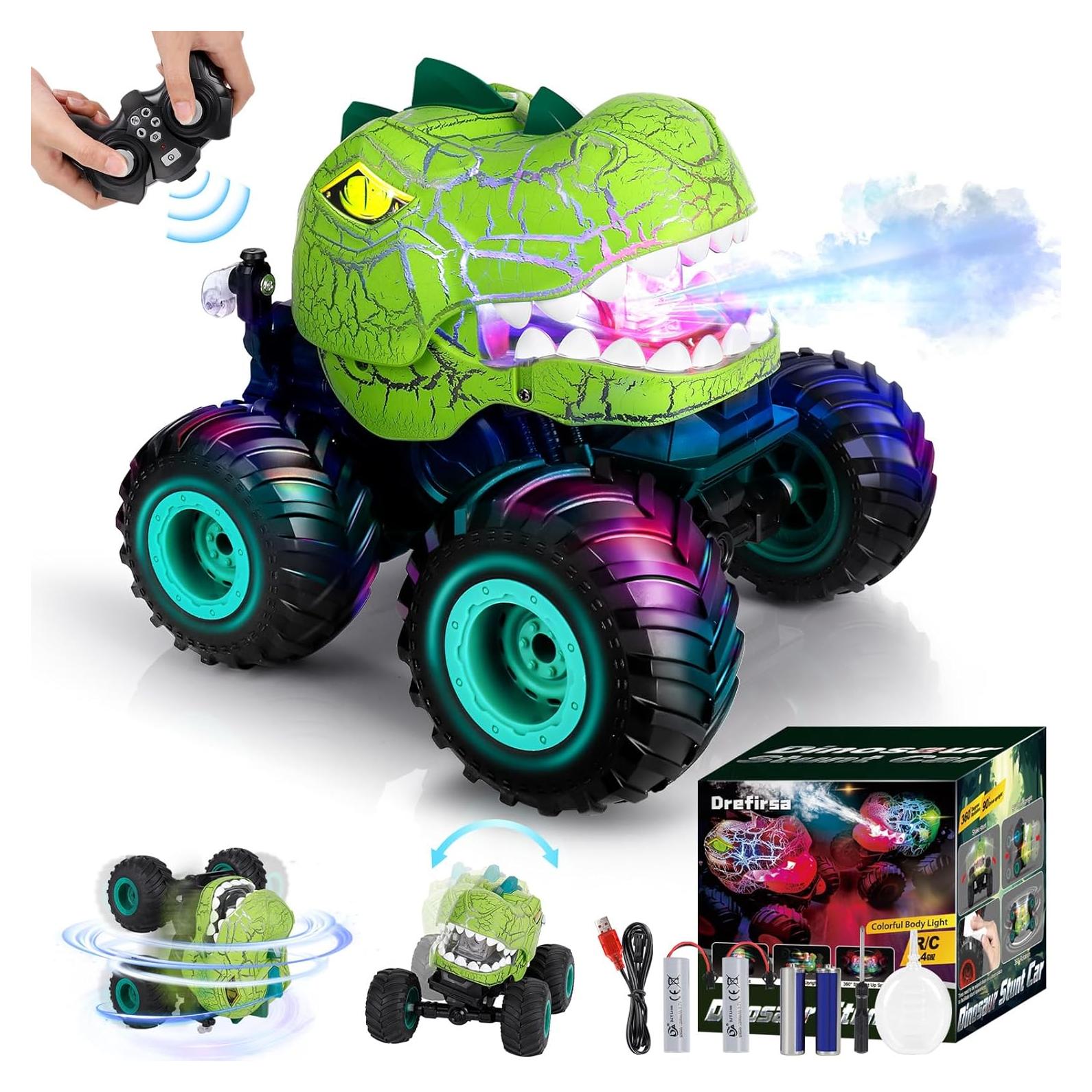 Coche de Control Remoto Drefirsa Dinosaurio Verde 17cm