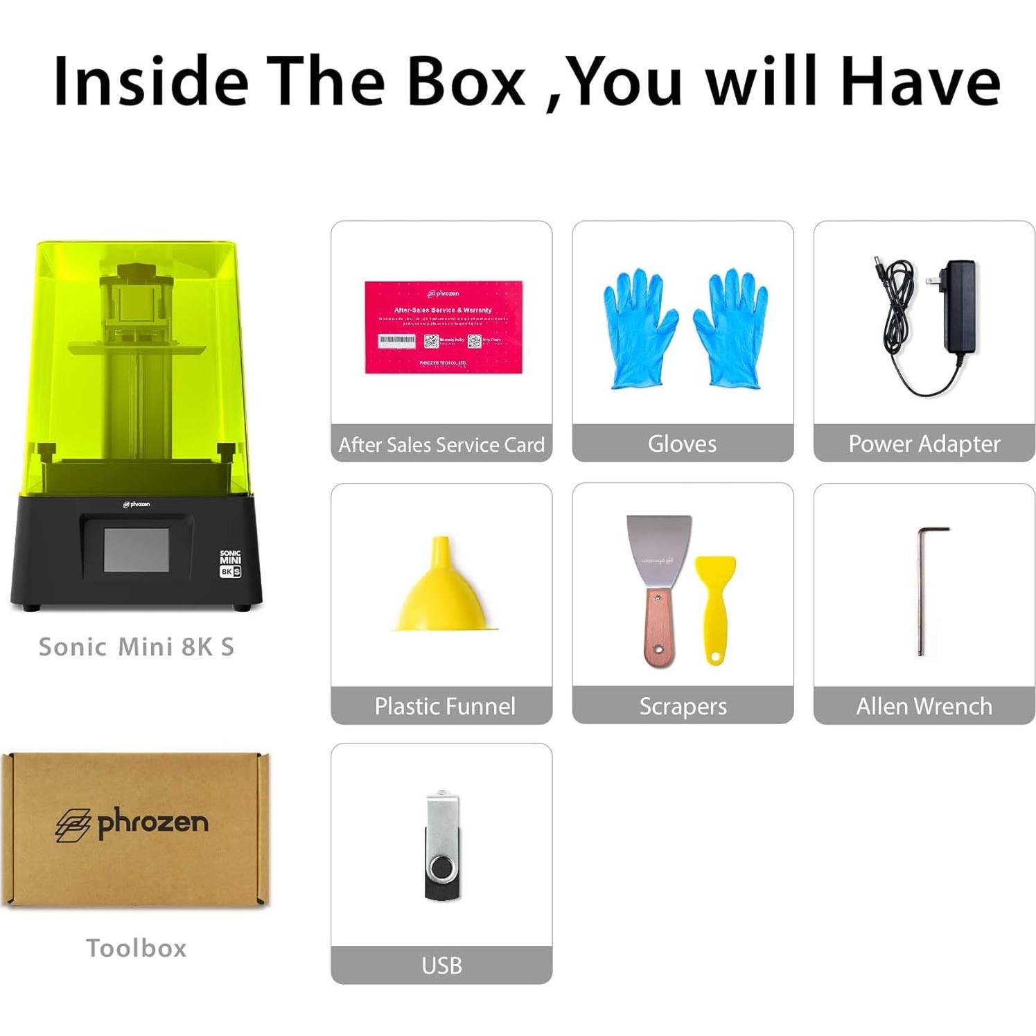 Impresora 3D Phrozen Sonic Mini 8K LCD 22µm 7.1" 18cm