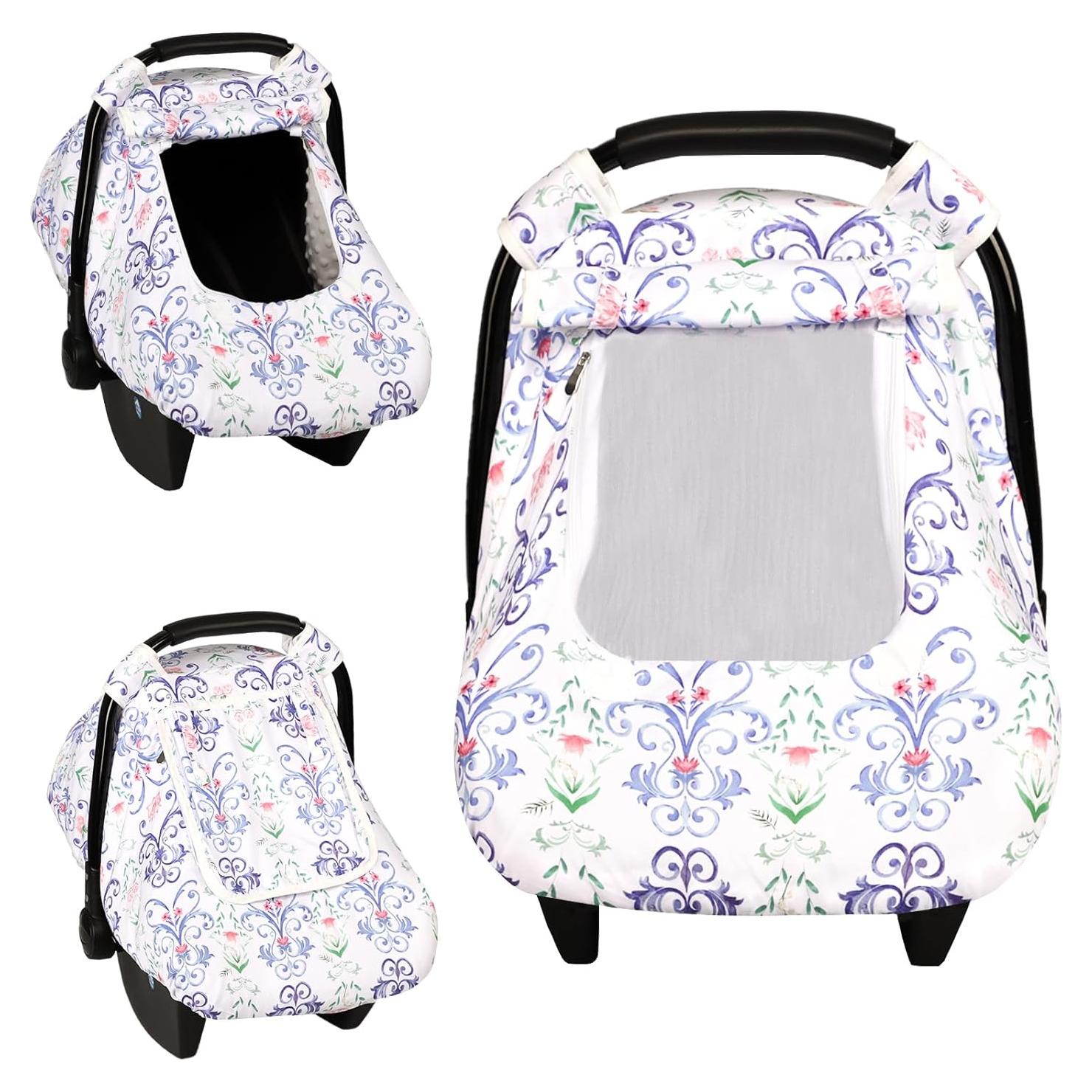 Funda de Asiento de Coche para Bebé HNHUAMING Floral Azul