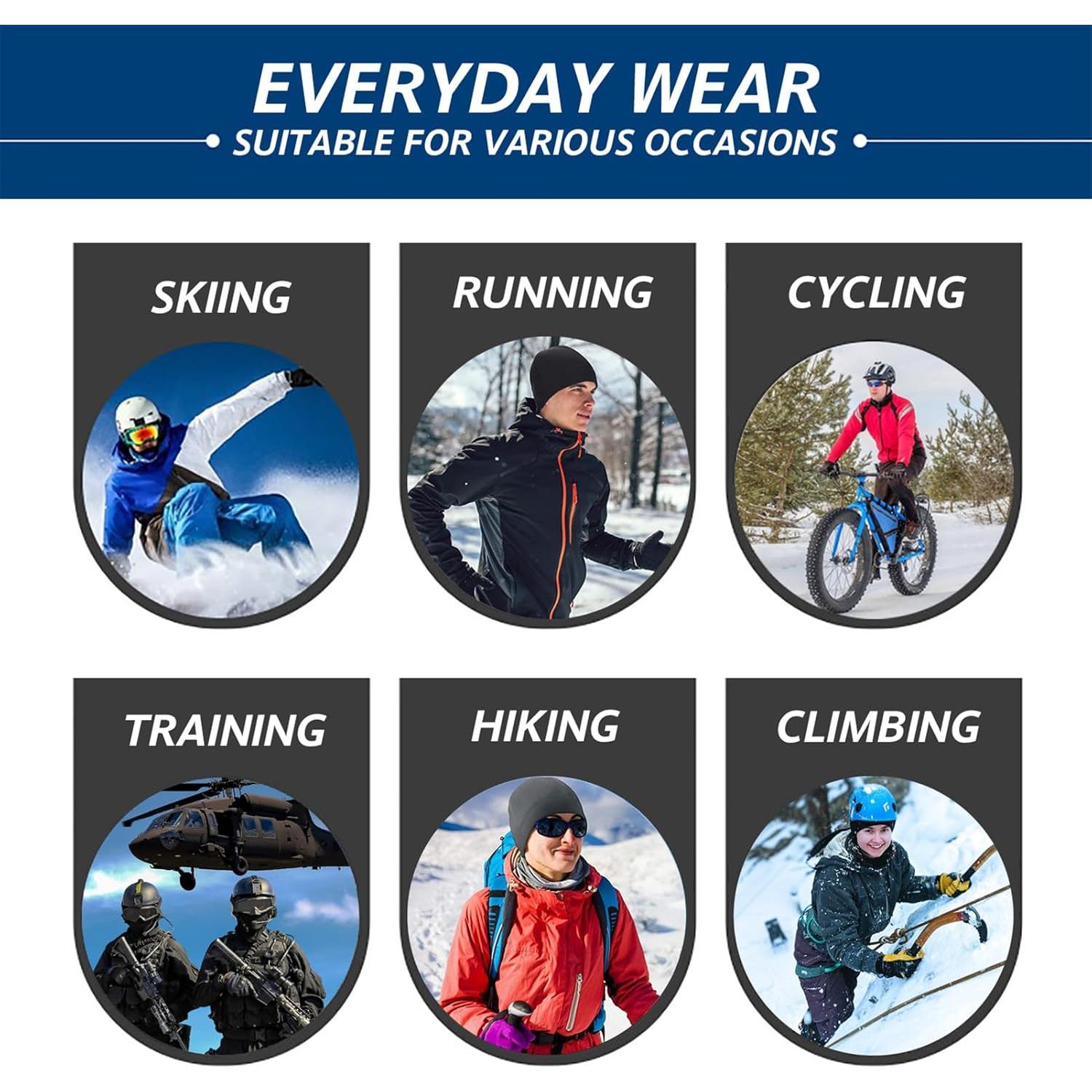 Gorro de Forro Polar Headshion Pack de 2 Beanie Grueso Gris