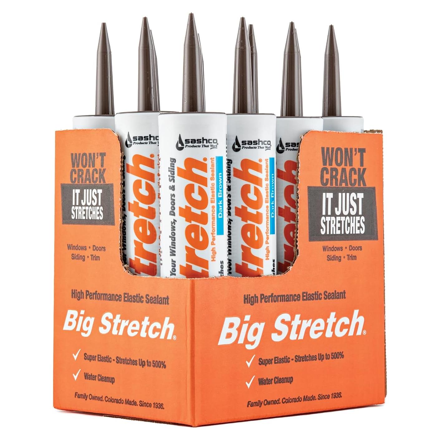 Sellador Elástico Sashco Big Stretch Marrón Oscuro 297g