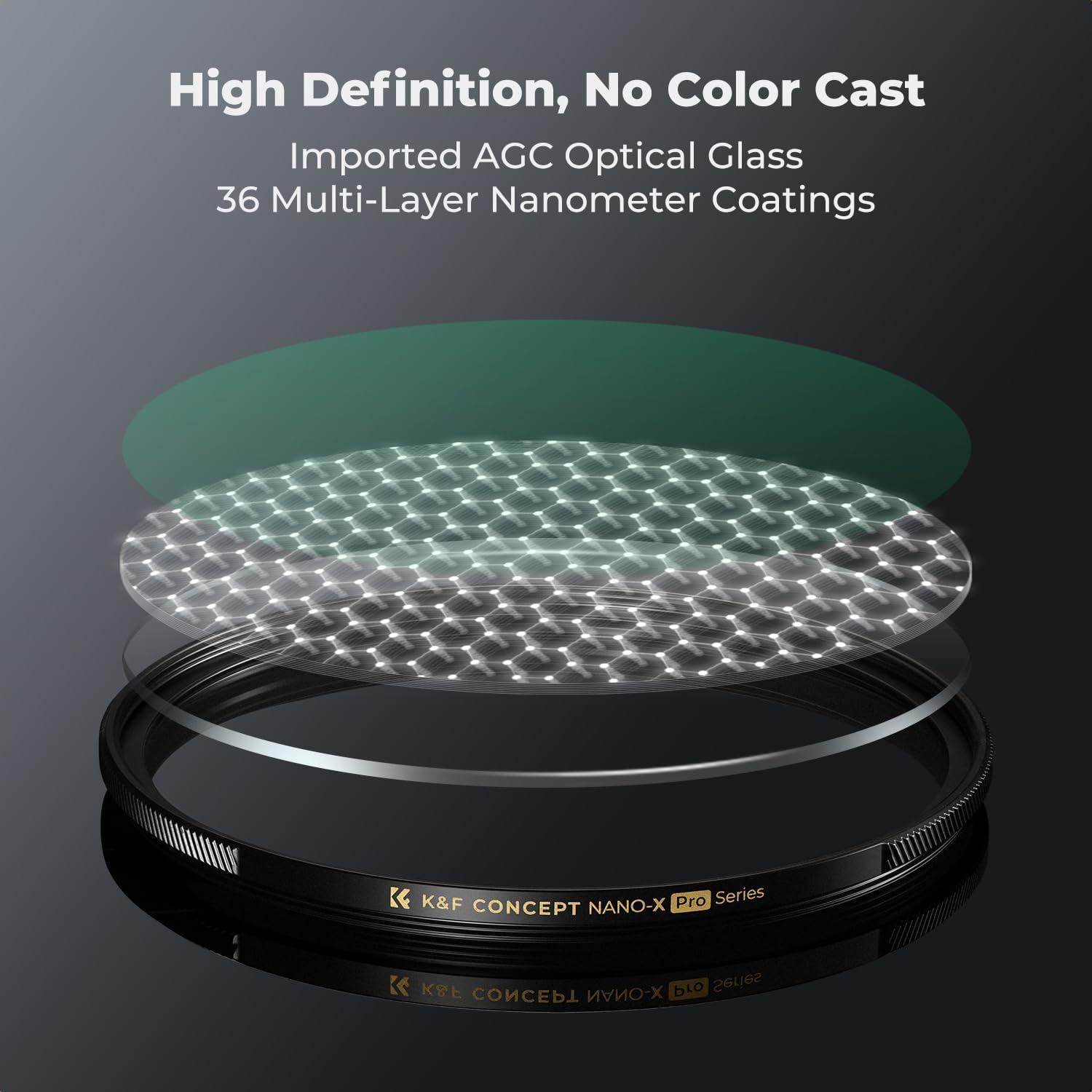 K&F CONCEPT 67mm Black Diffusion 1/8 Filter Mist Cinematic Effect Black Diffusion Filter with 36 Multi-Layer Coatings for Video/Vlog/Portrait Photography (XPRO Series)