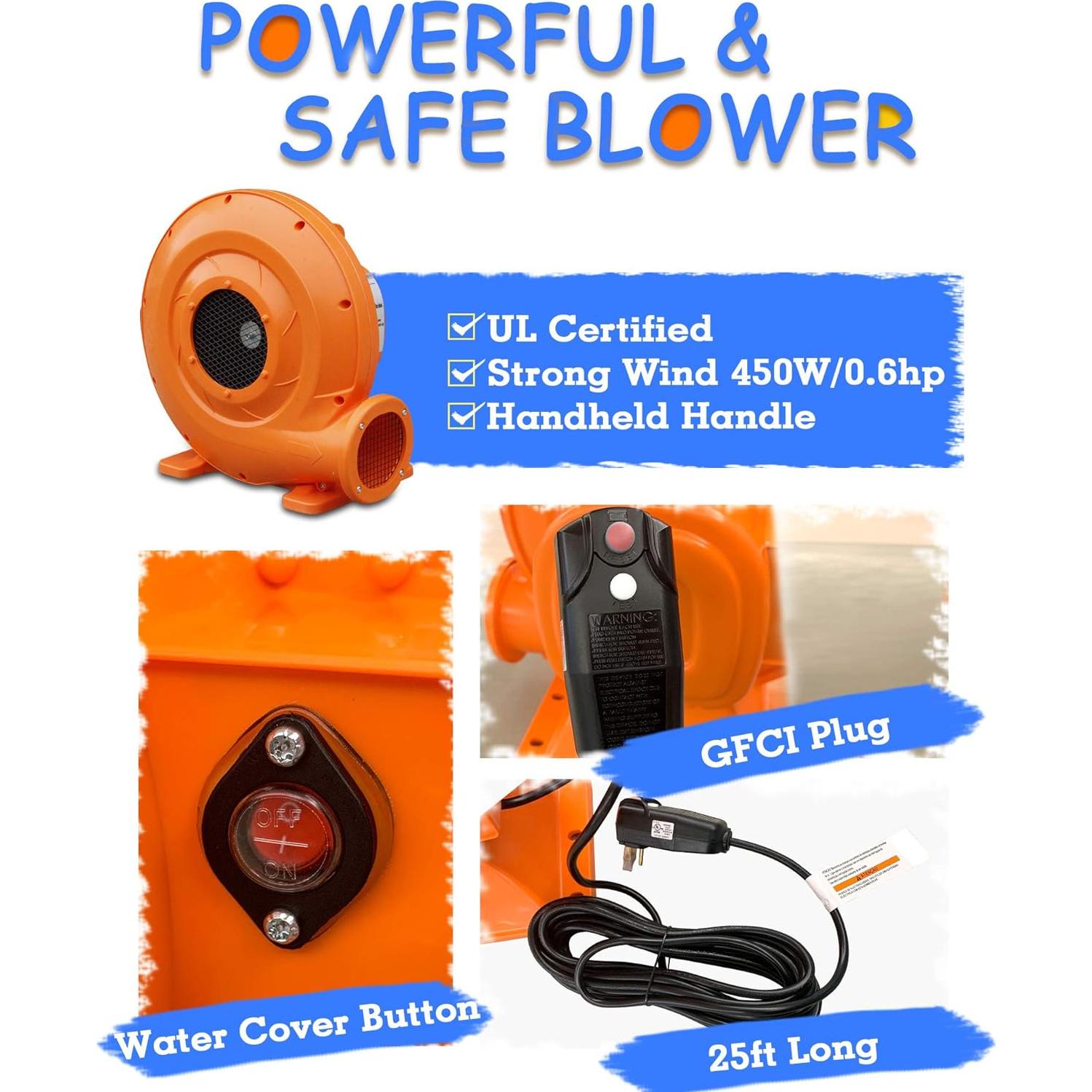 Castillo Inflable ACTION AIR con Ventilador 3 Niños 3.66x2.74m