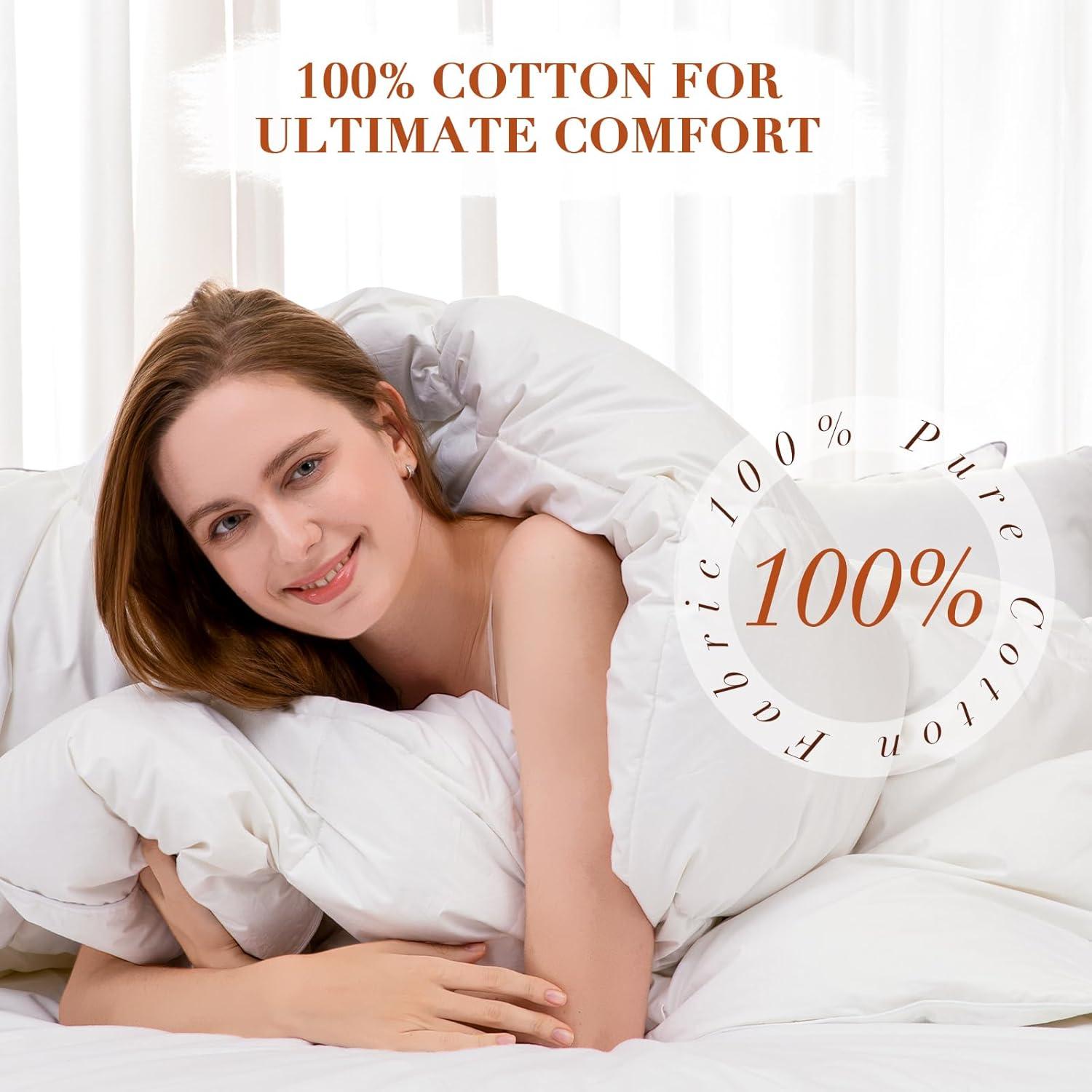 Edredón de Pluma de Ganso Wellos King 1000TC 100% Algodón