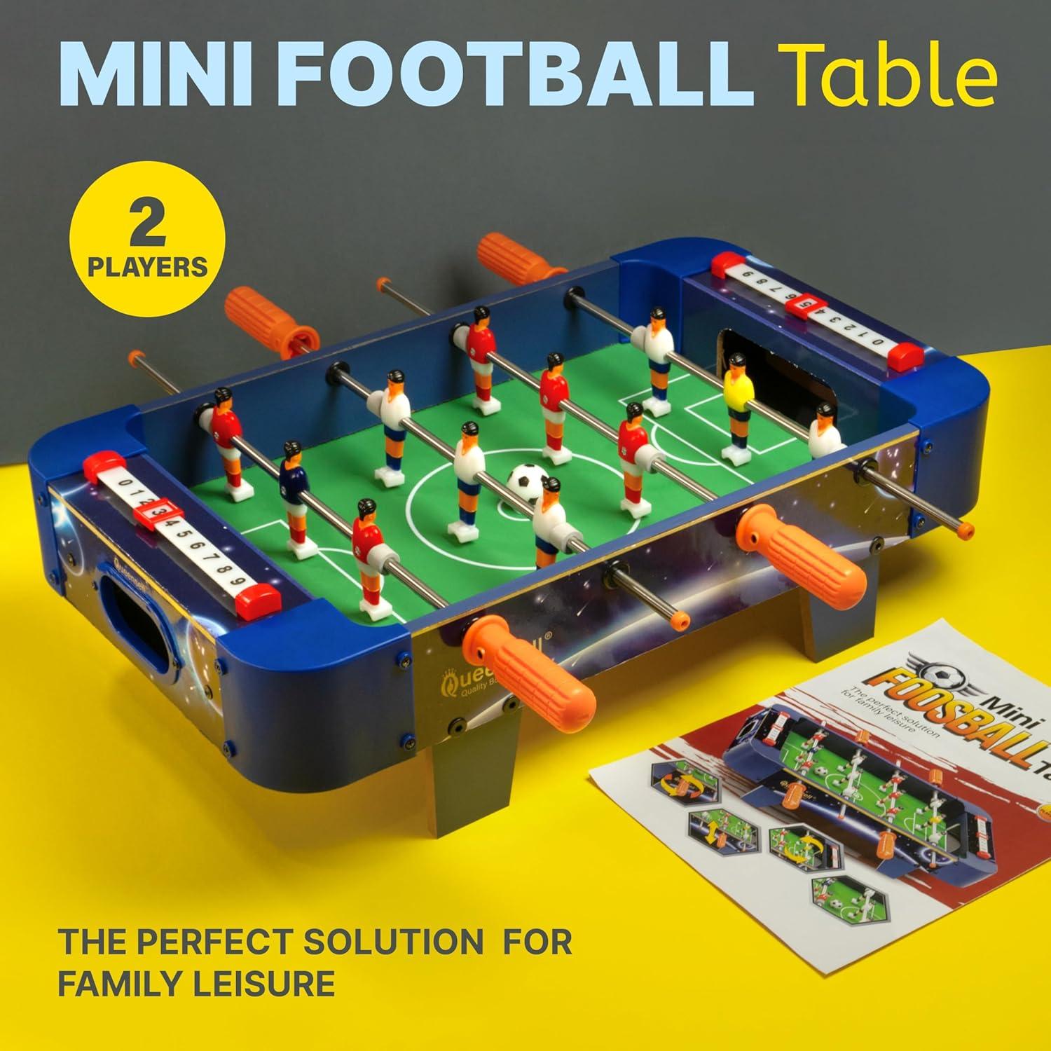 Mesa de Futbolín Mini Queensell 53x31 cm para Niños y Adultos
