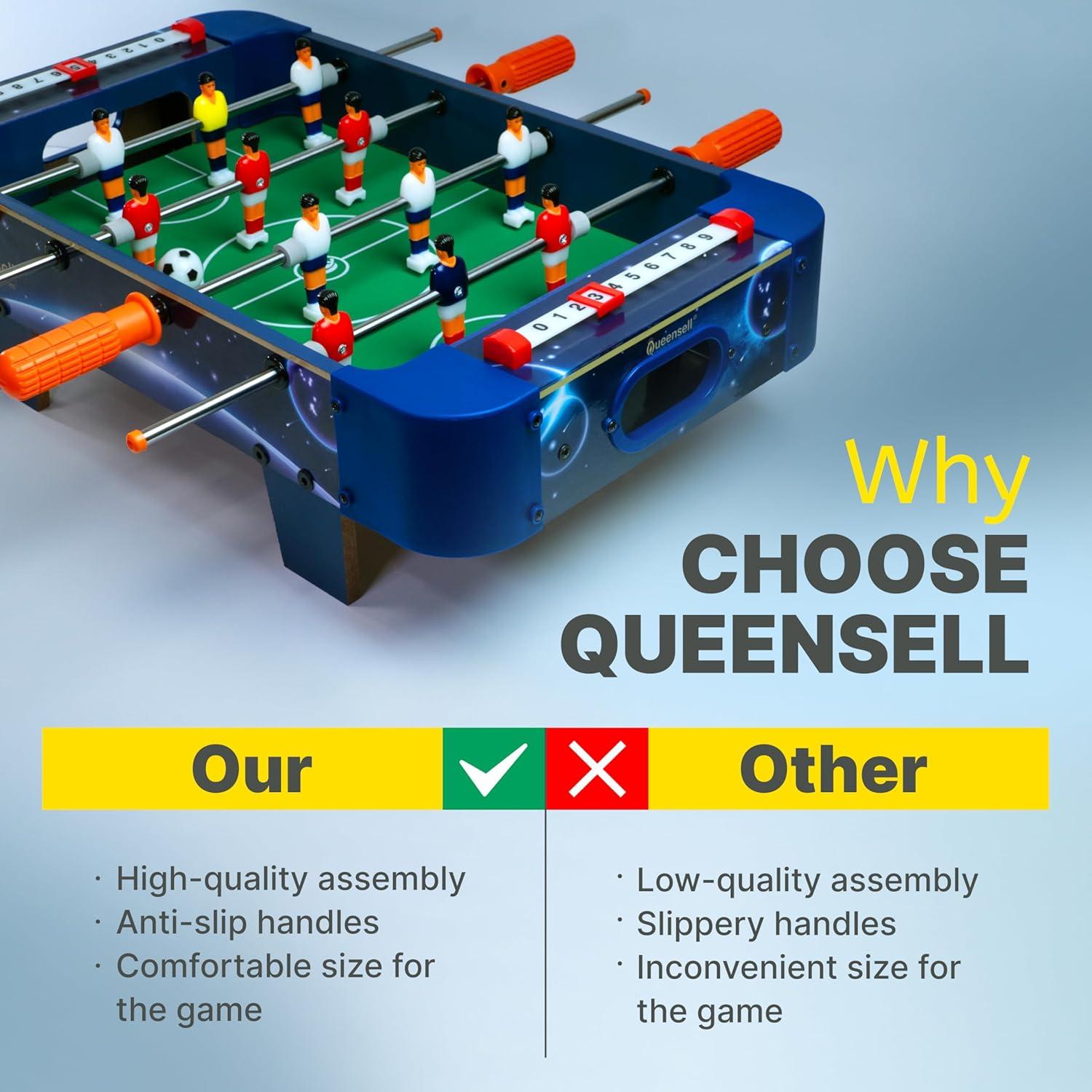 Mesa de Futbolín Mini Queensell 53x31 cm para Niños y Adultos