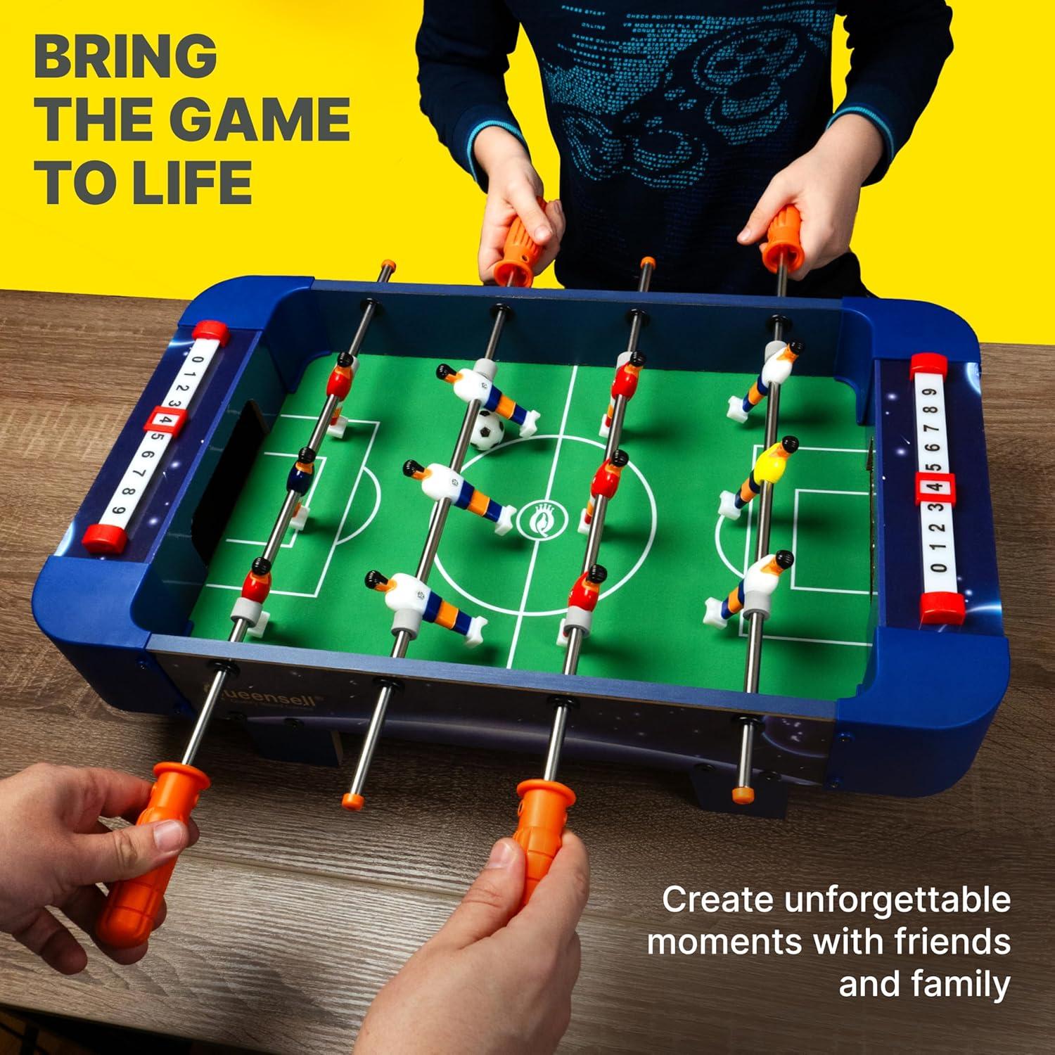 Mesa de Futbolín Mini Queensell 53x31 cm para Niños y Adultos