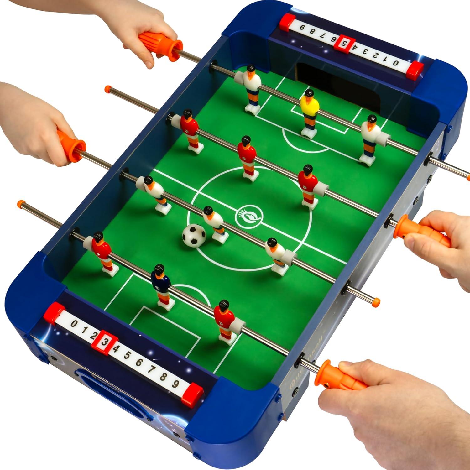 Mesa de Futbolín Mini Queensell 53x31 cm para Niños y Adultos