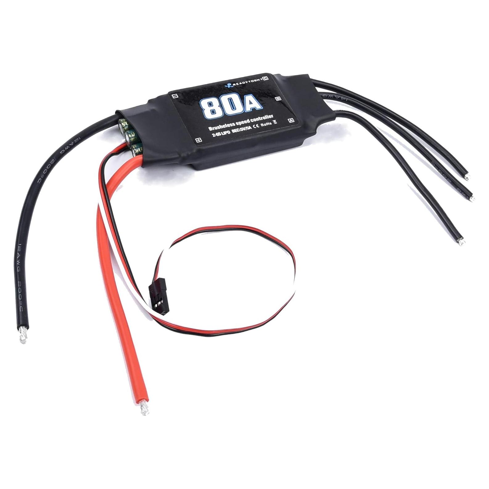 Controlador de Velocidad Eléctrico Sin Escobillas Readytosky A80 80A 2-6S