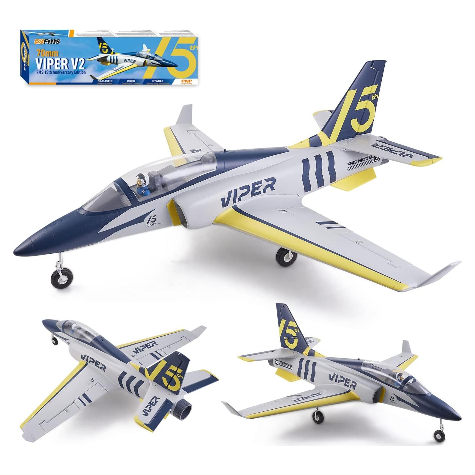 Avión RC FMS Viper V2 70mm EDF Azul Marino PNP 3.46kg