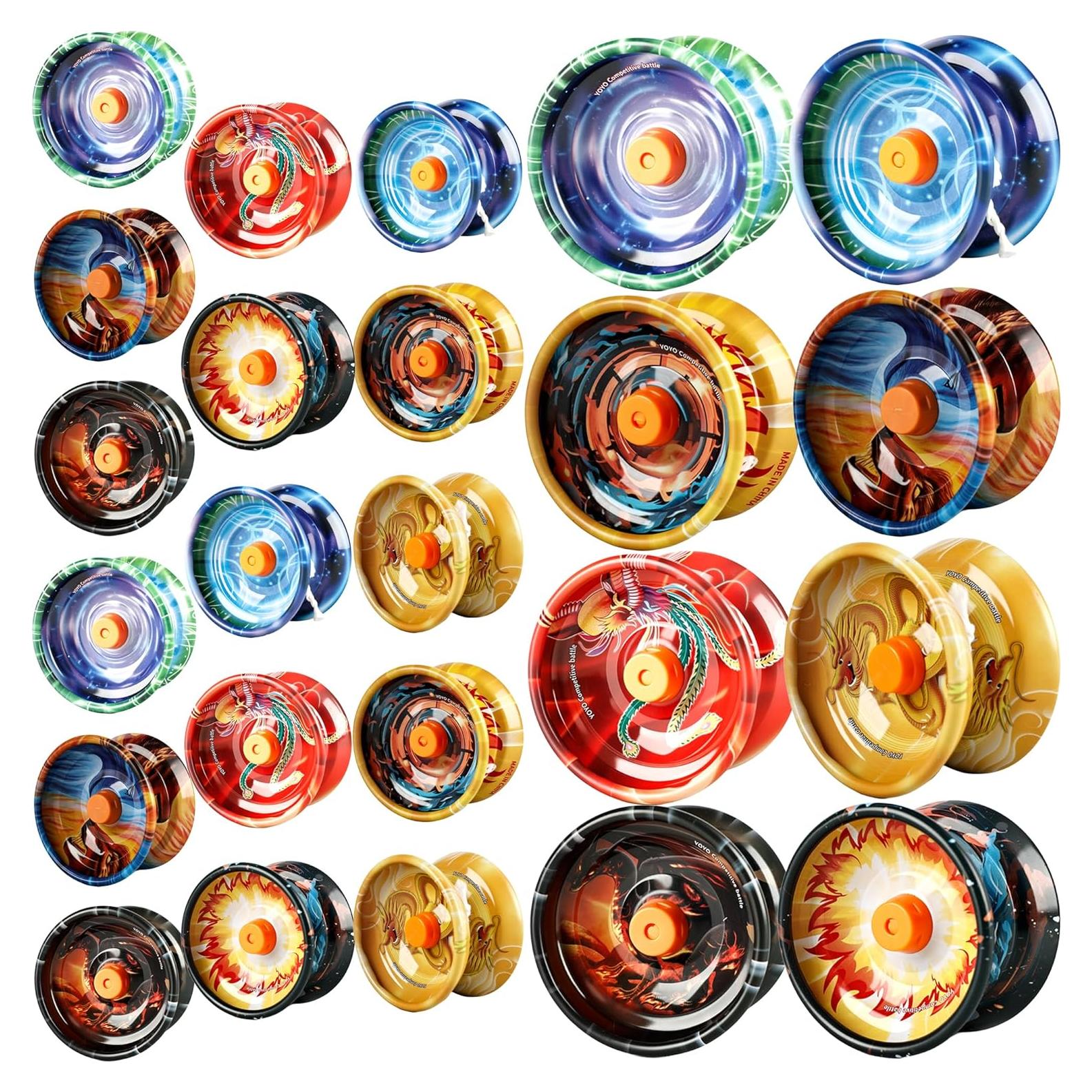 Paquete de 24 Pelotas de Yo-Yo Metal Norcoin 5.5 cm Coloridas