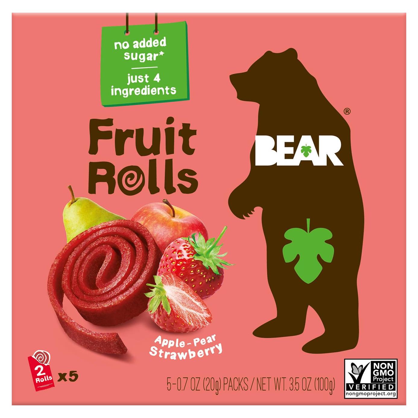 Rollos de Fruta BEAR Yoyo Fresa 5 Unidades 99.22 g