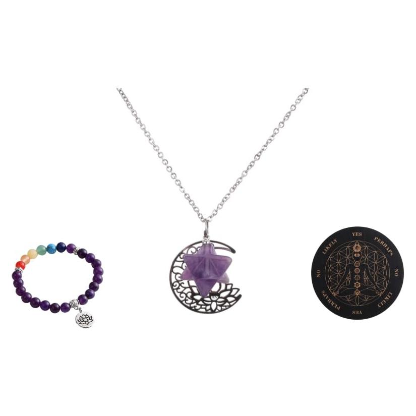 Conjunto Sanación Chakra Corona Hypiisan - Collar y Pulsera