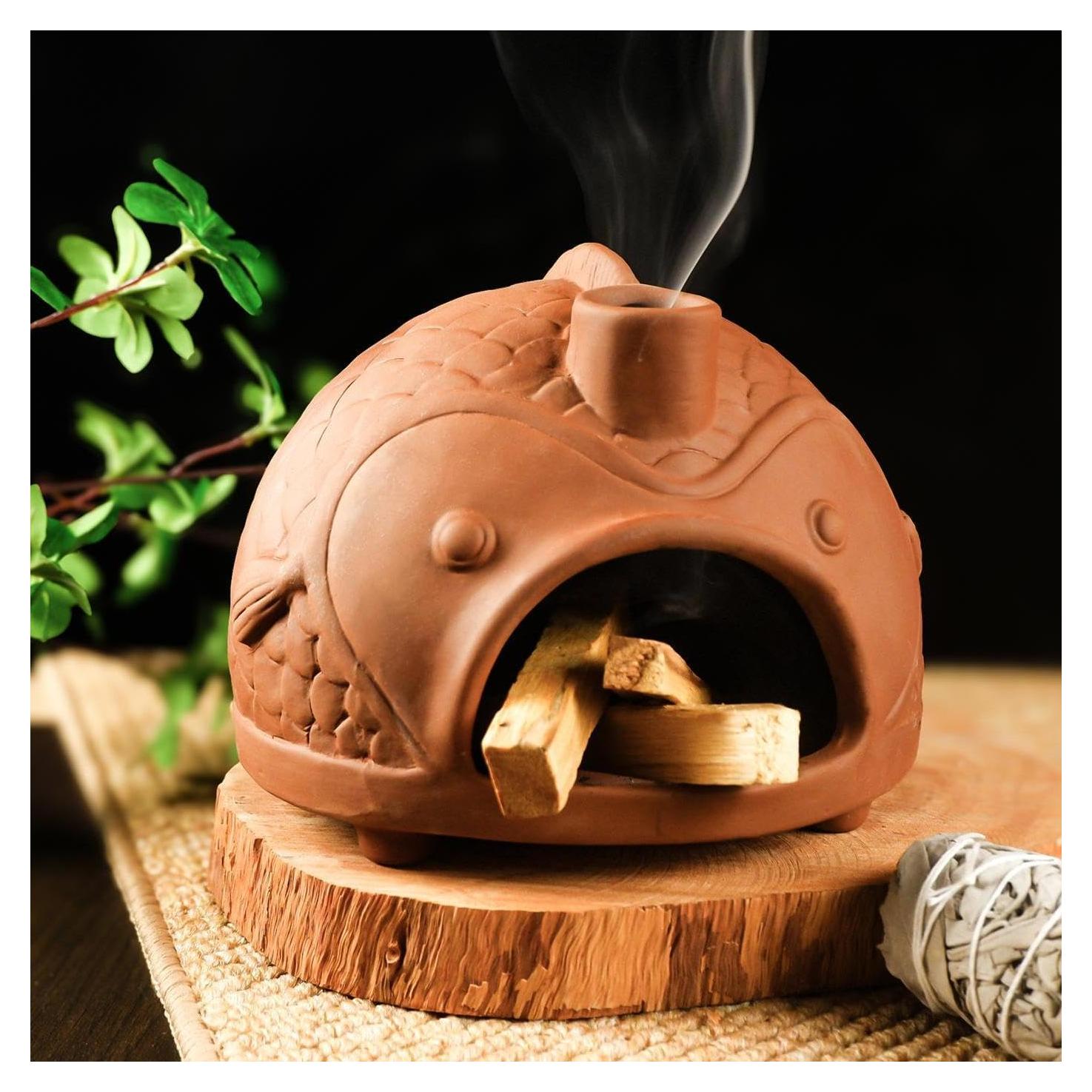 Soporte de Palo Santo en Forma de Pez Grande MOUGIGI - Terracota