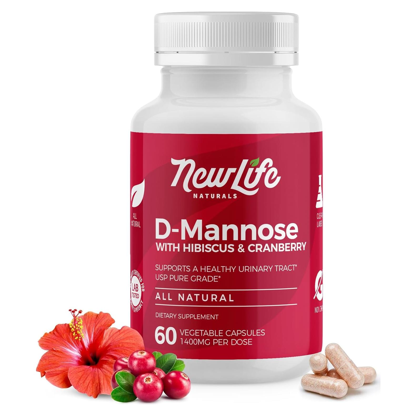 Cápsulas D-Mannose NewLife Naturals 1400mg 60 Unidades