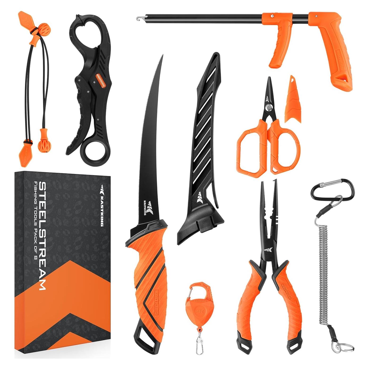KastKing Kit de Herramientas de Pesca 8 Piezas - Acero Inoxidable