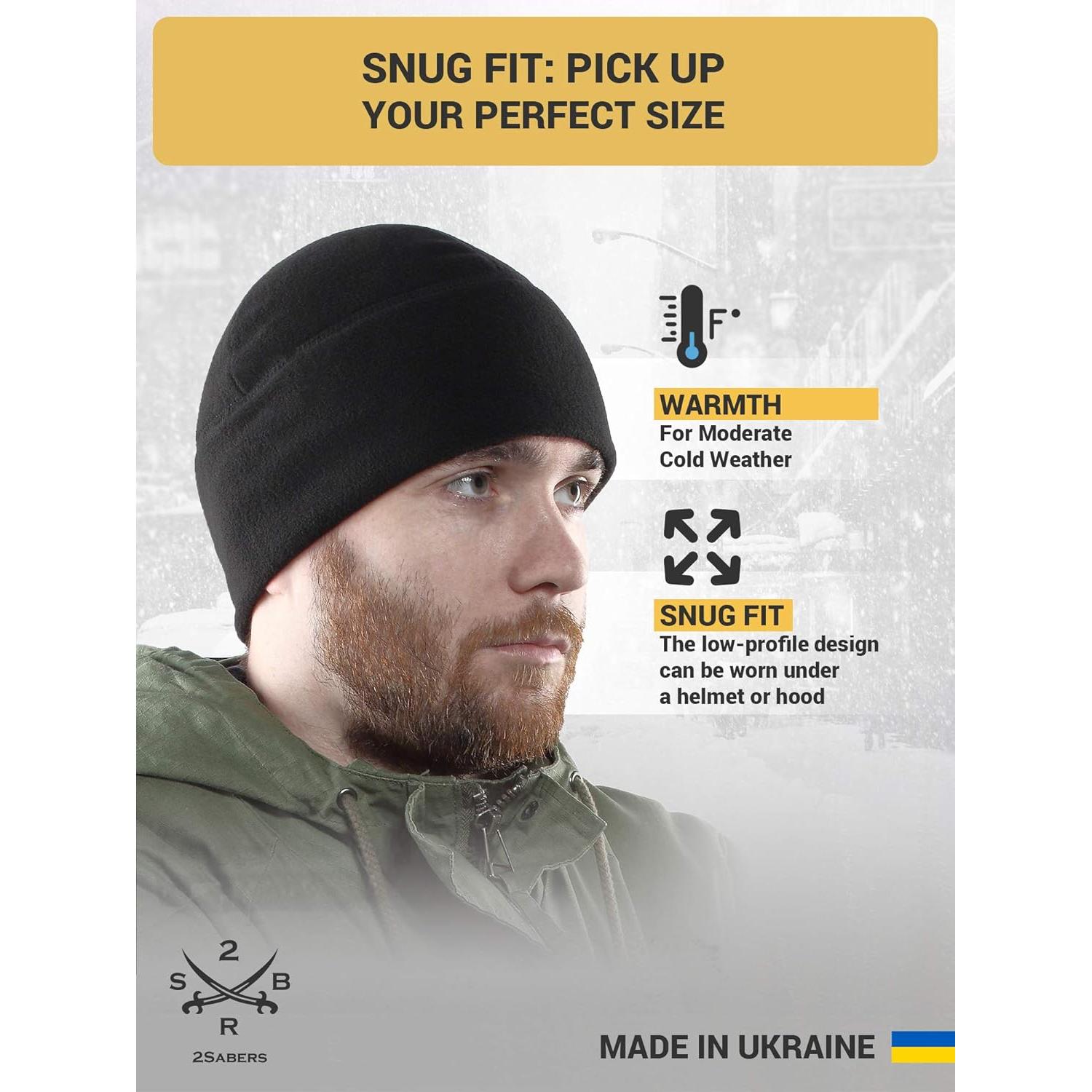 Gorro de forro polar 2Sabers para invierno - Negro