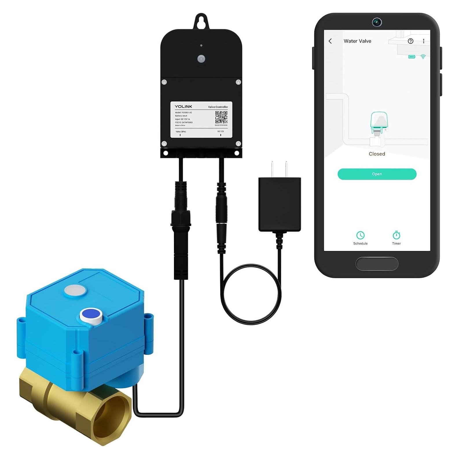 Controlador de Válvula Motorizada YoLink YS5003S 1/2" (12.7 mm) con Respaldo