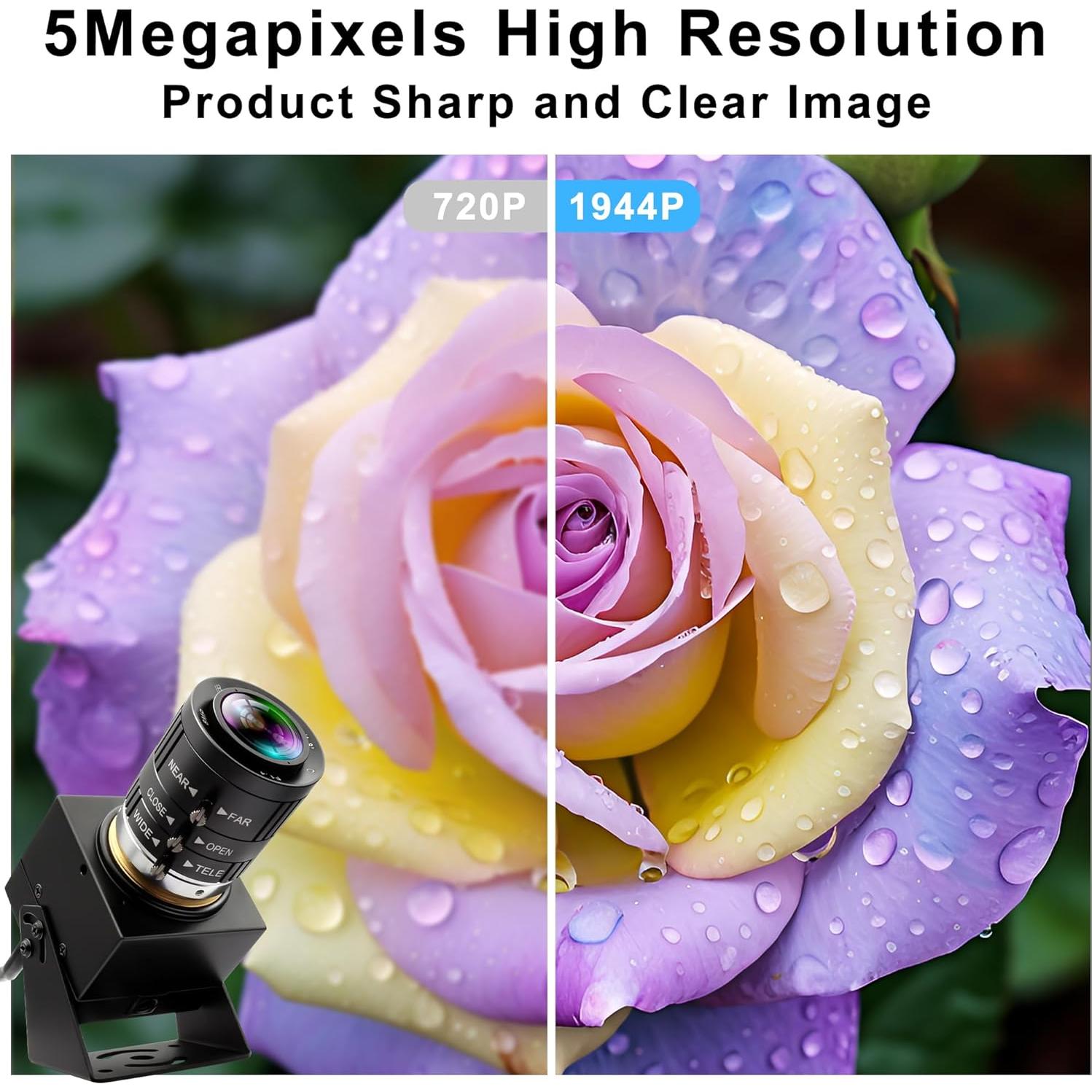 Cámara USB 5MP IFWATER con obturador global 1944P 50FPS