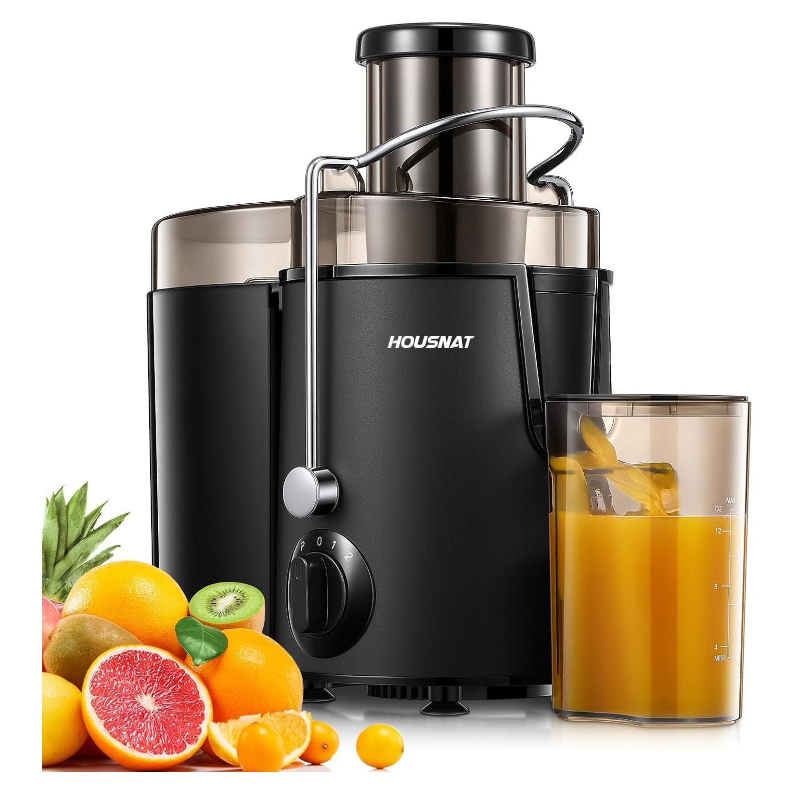 Exprimidor de Frutas y Verduras HOUSNAT 400W 3 Velocidades Negro