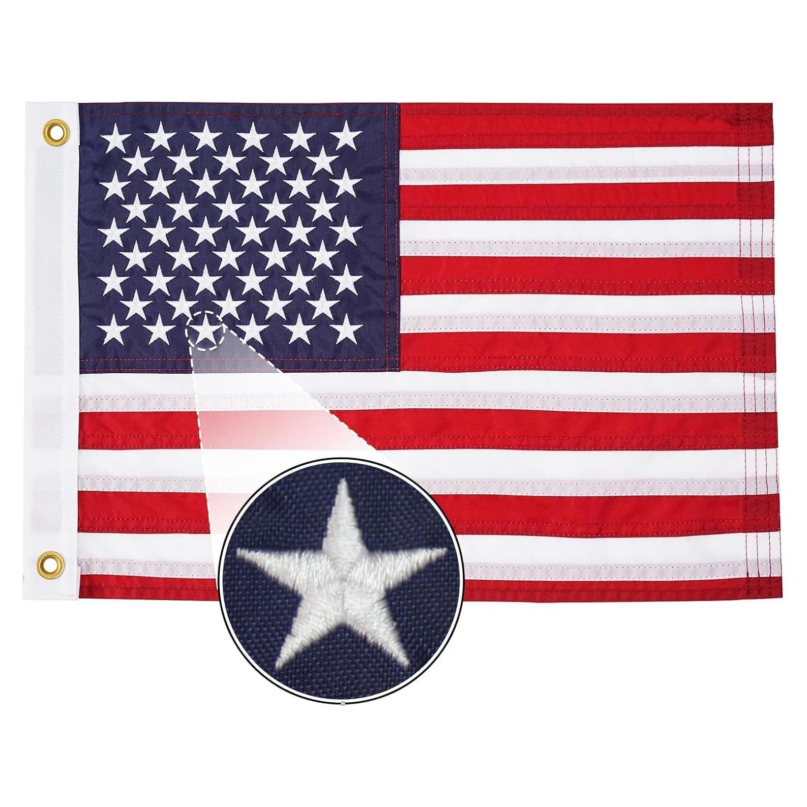 FLAGWIN Bandera Americana 30x45 cm para Barco Nylon Resistente